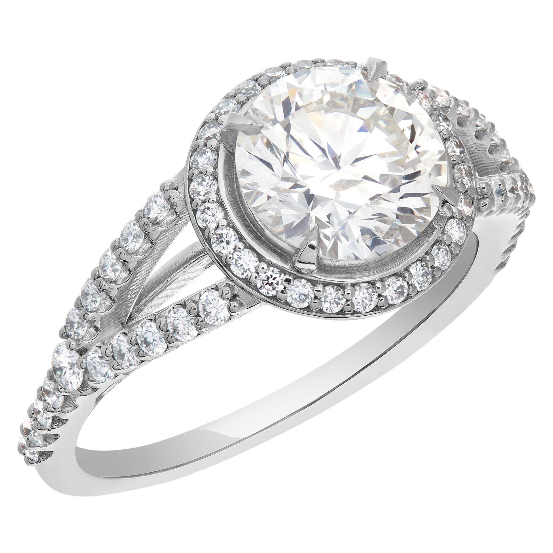 GIA cerified round brilliant cut diamond 1.81 carat (J color, SI2 clarity, Excellent symmetry) ring image 2