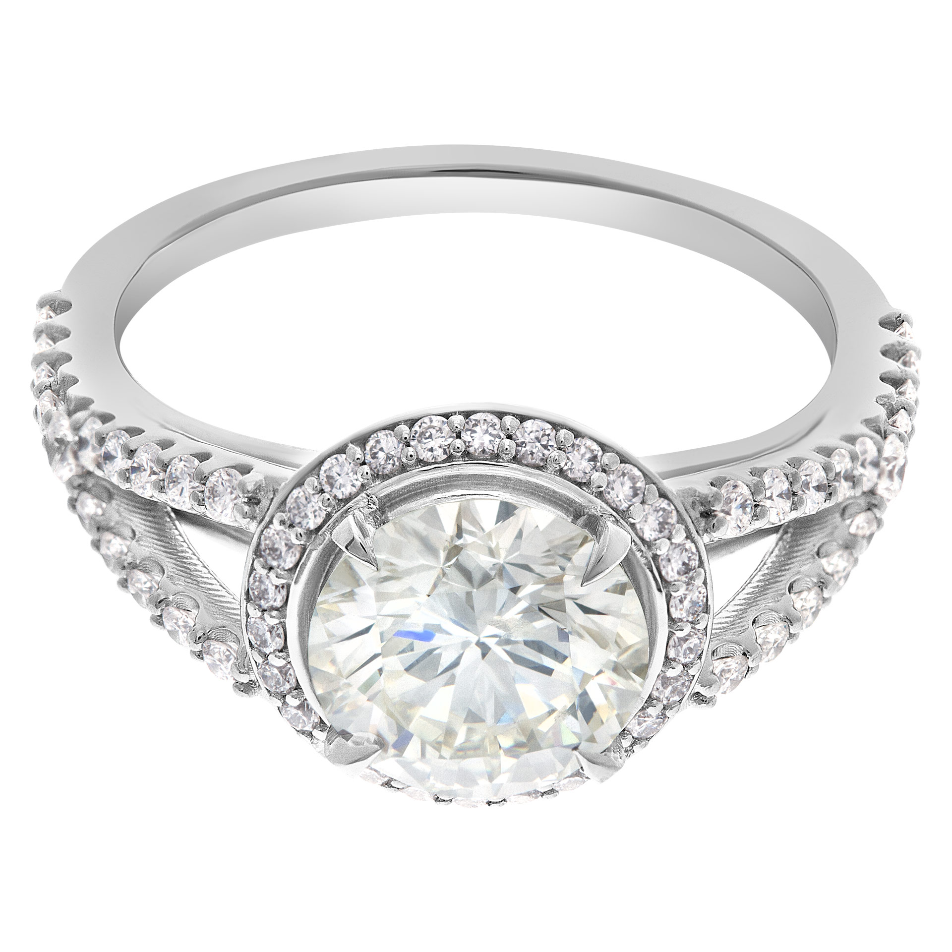 GIA cerified round brilliant cut diamond 1.81 carat (J color, SI2 clarity, Excellent symmetry) ring image 3