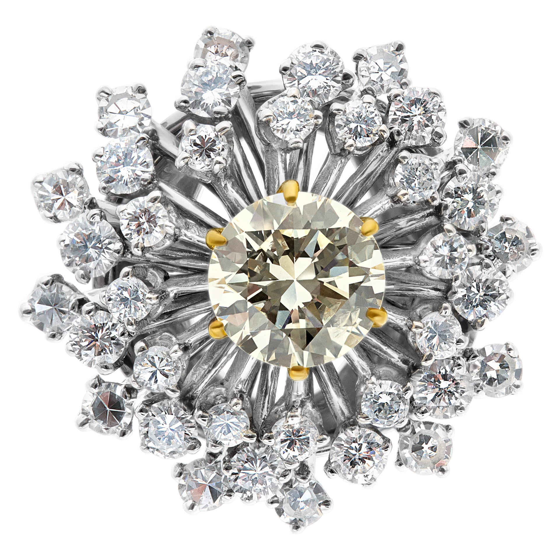 GIA certified round brilliant cut diamond 1.18 carat (O-P range color, I1 clarity) ring image 1