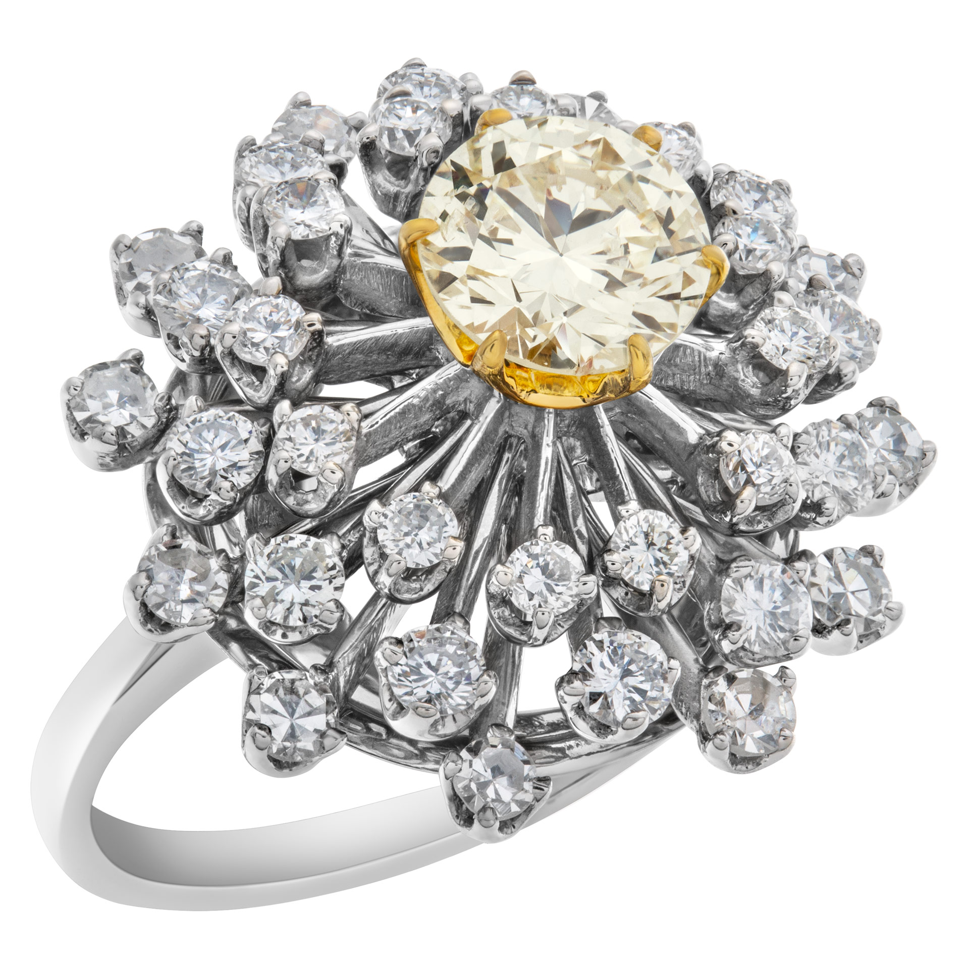 GIA certified round brilliant cut diamond 1.18 carat (O-P range color, I1 clarity) ring image 2