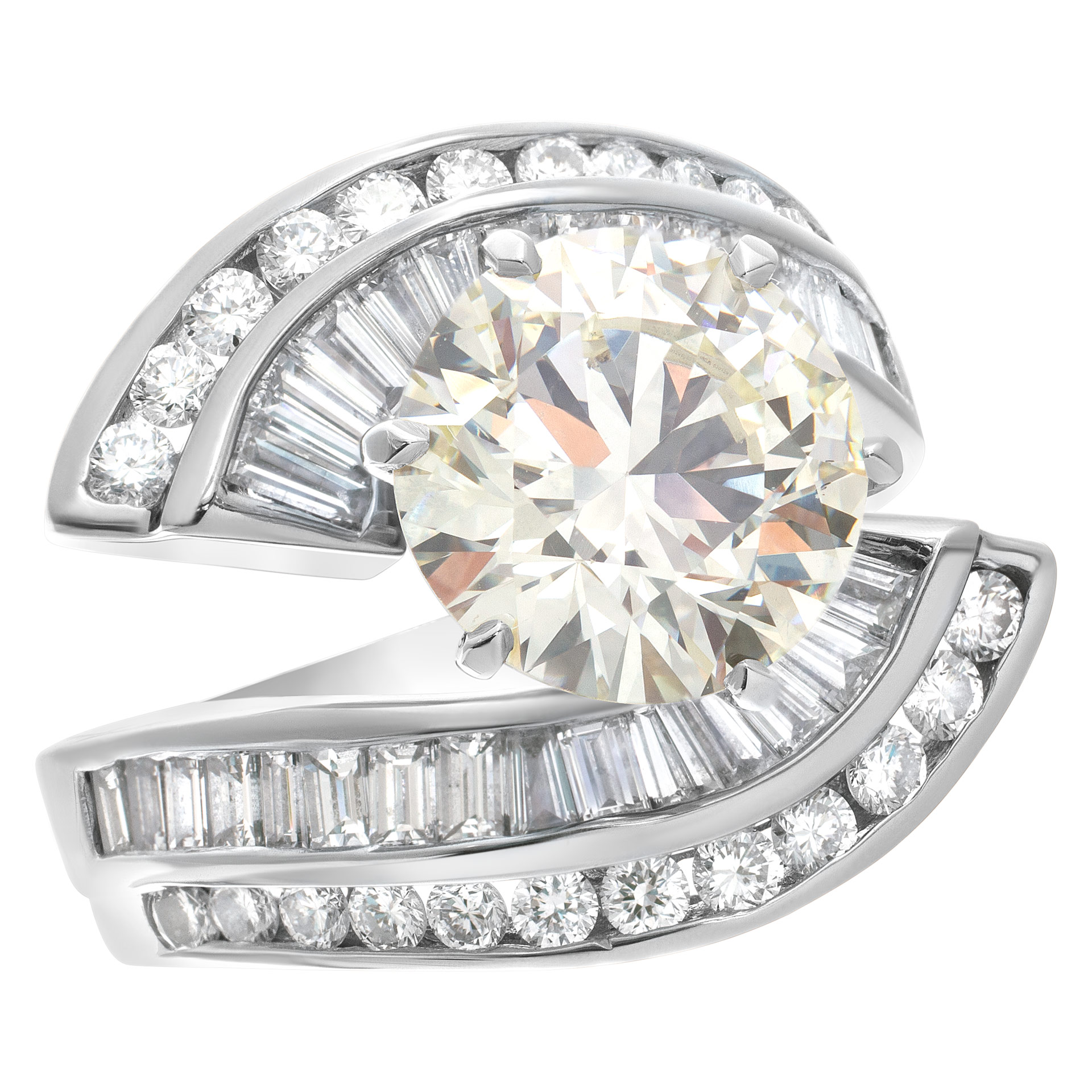 GIA Certified diamond 3.55 carat.  O-P color, VS2 clarity image 2