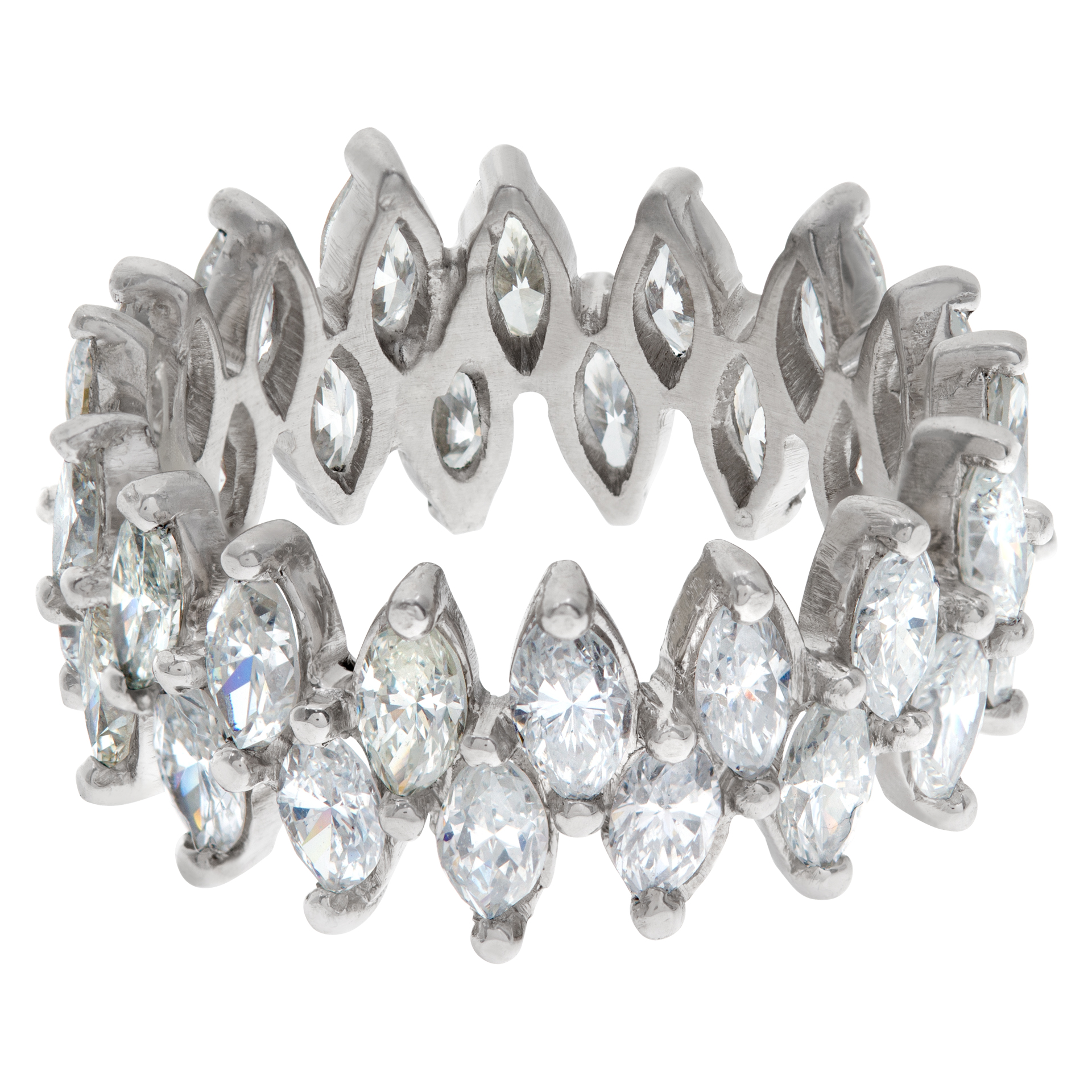 Diamond Eternity Band and Ring Lovely marquise in platinum (4.0 carats in diamonds) image 1