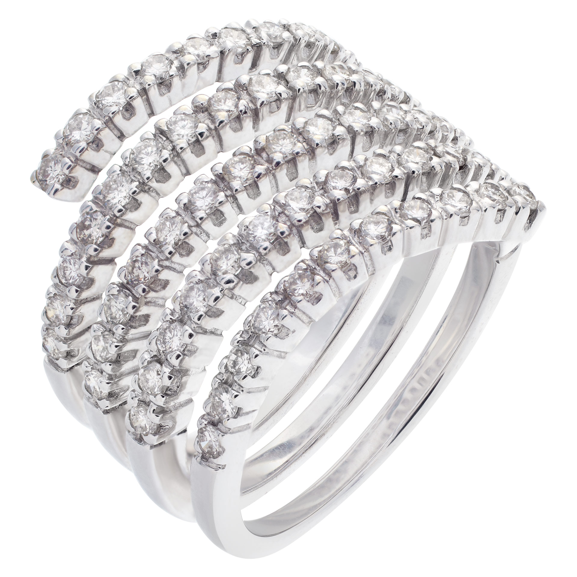 Diamond Band and Ring in 18k white gold image 2