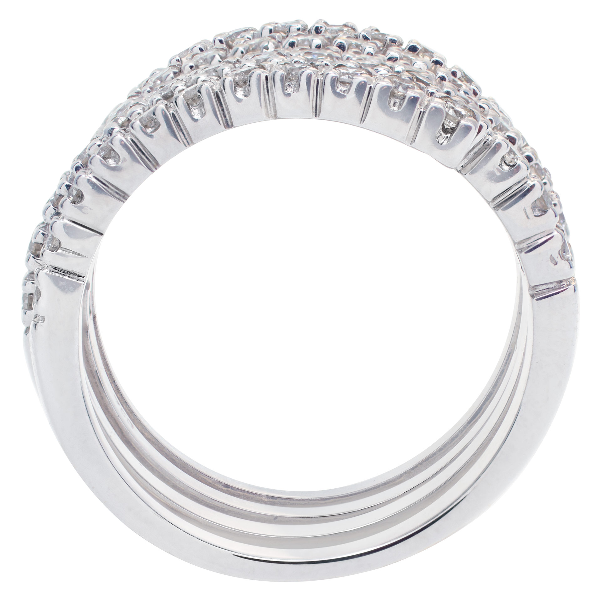 Diamond Band and Ring in 18k white gold image 3