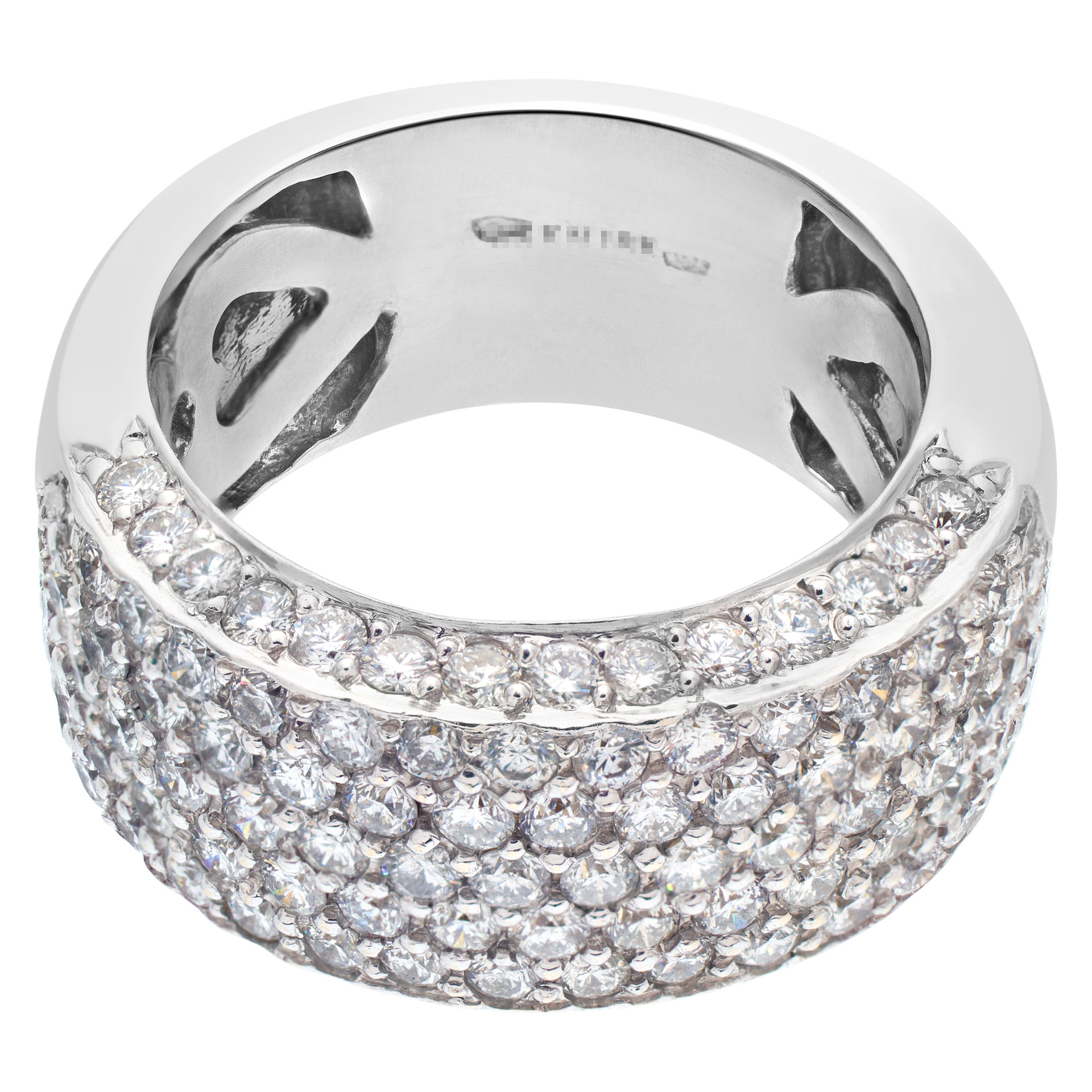Sparkling bright micro pave diamond ring set in 18k white gold image 3