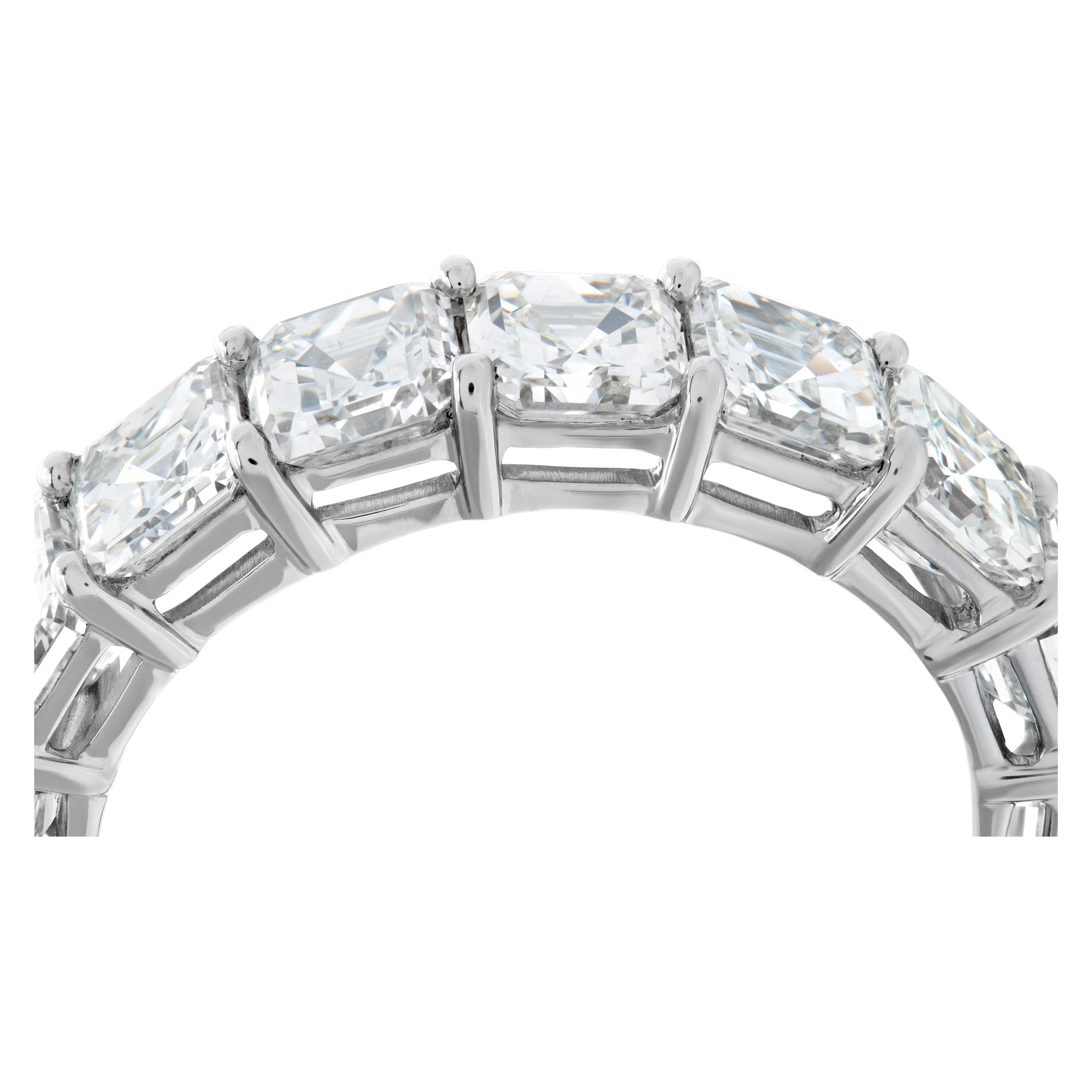 Diamond eternity band  asscher cut in platinum with 4.62 carats image 4