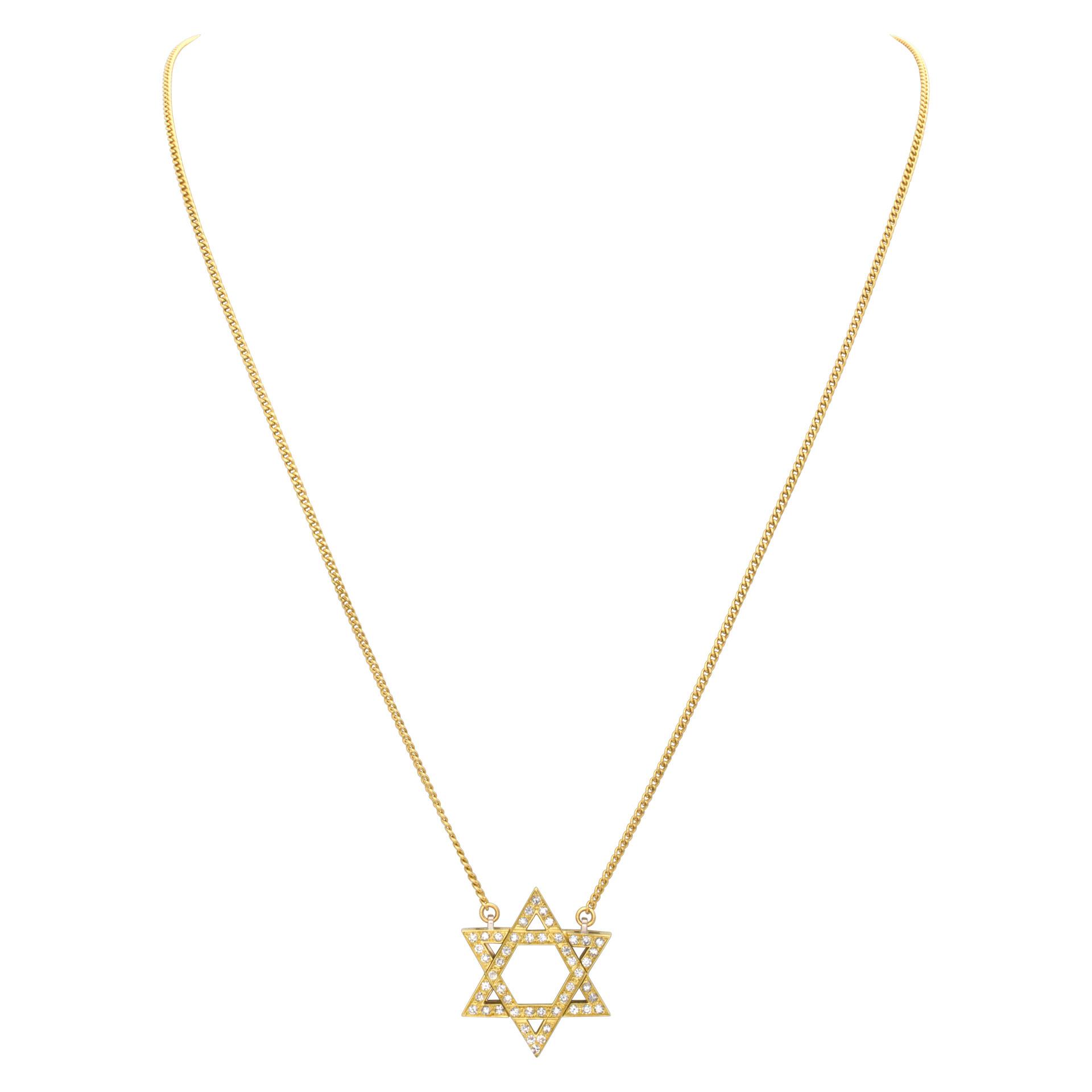 Star of David with pave 0.75 carat of diamonds in 18k yellow gold image 1