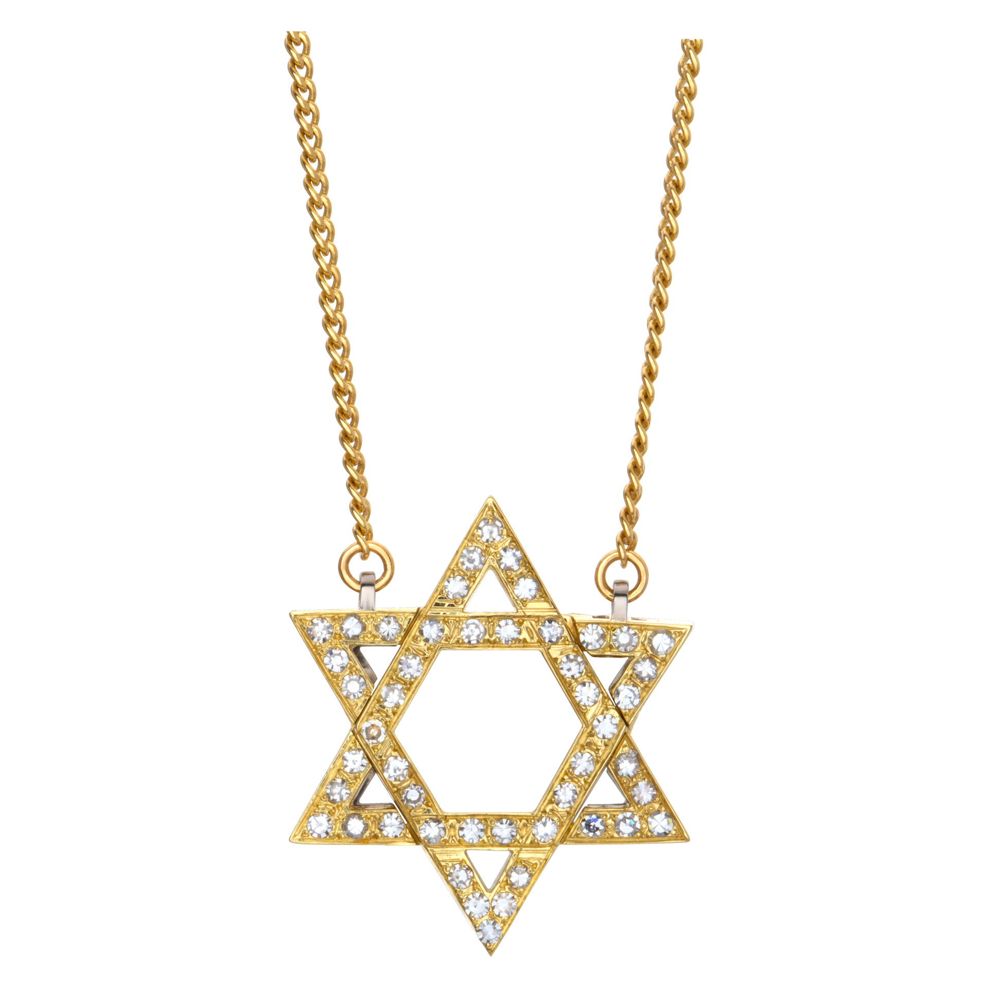 Star of David with pave 0.75 carat of diamonds in 18k yellow gold image 2