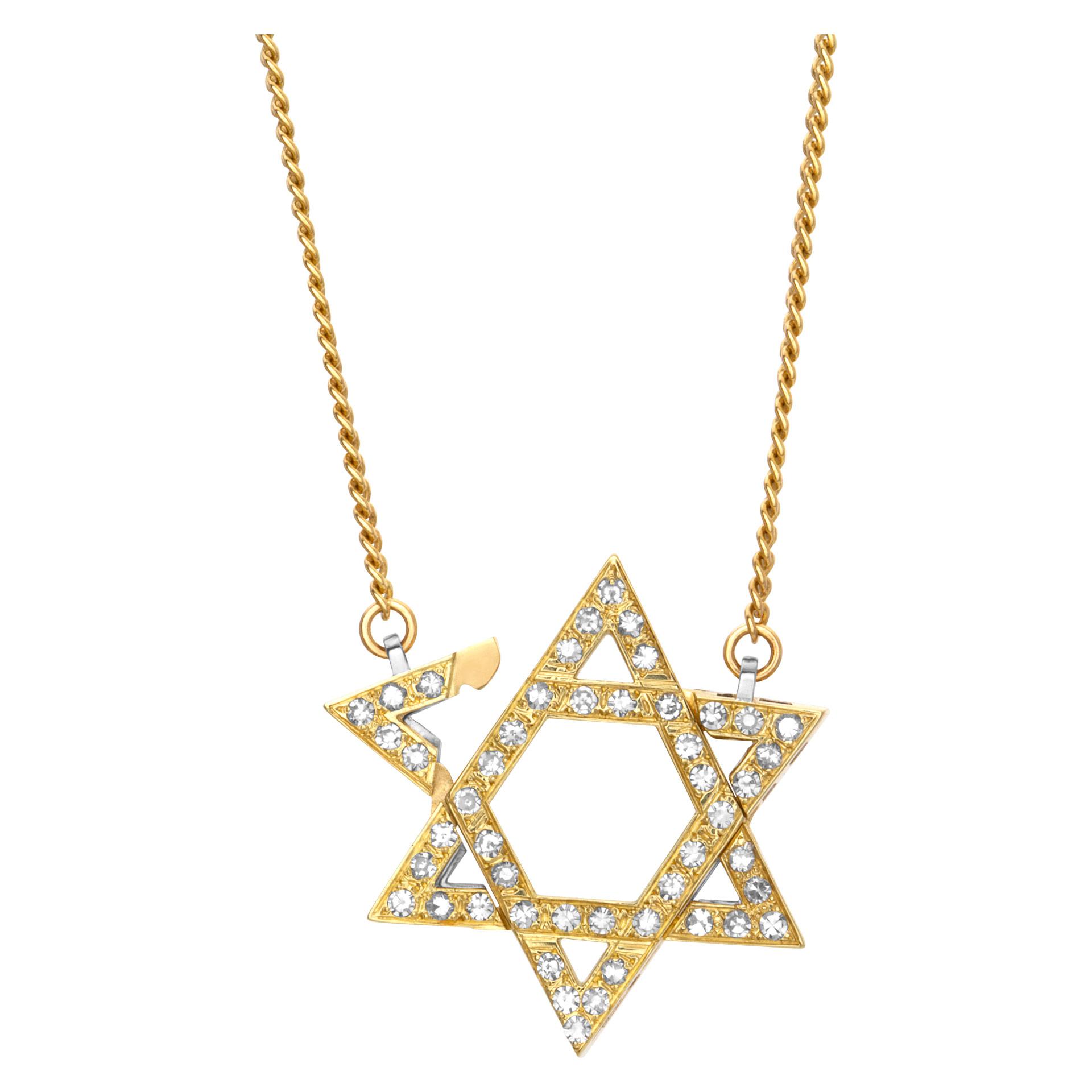 Star of David with pave 0.75 carat of diamonds in 18k yellow gold image 4