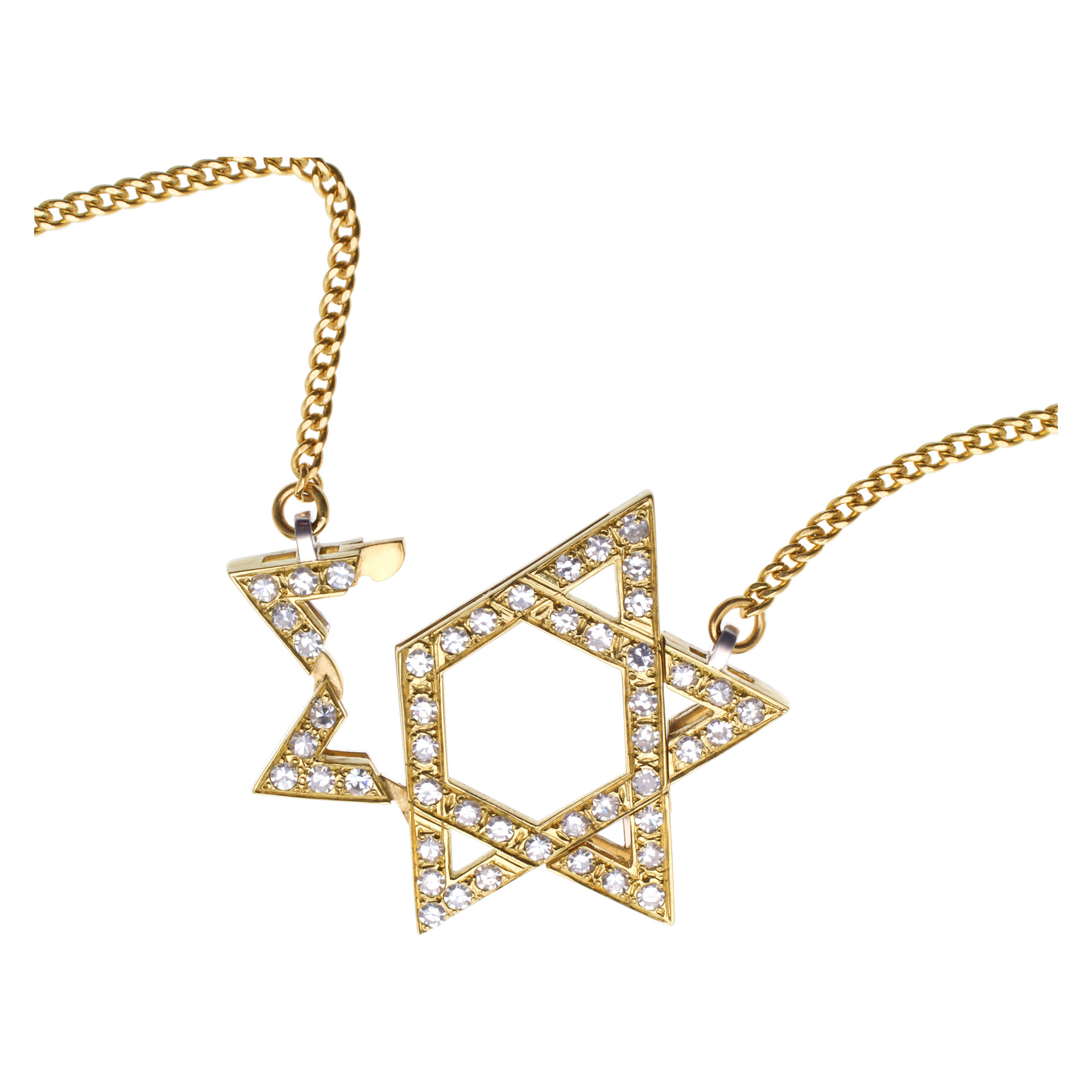 Star of David with pave 0.75 carat of diamonds in 18k yellow gold image 5