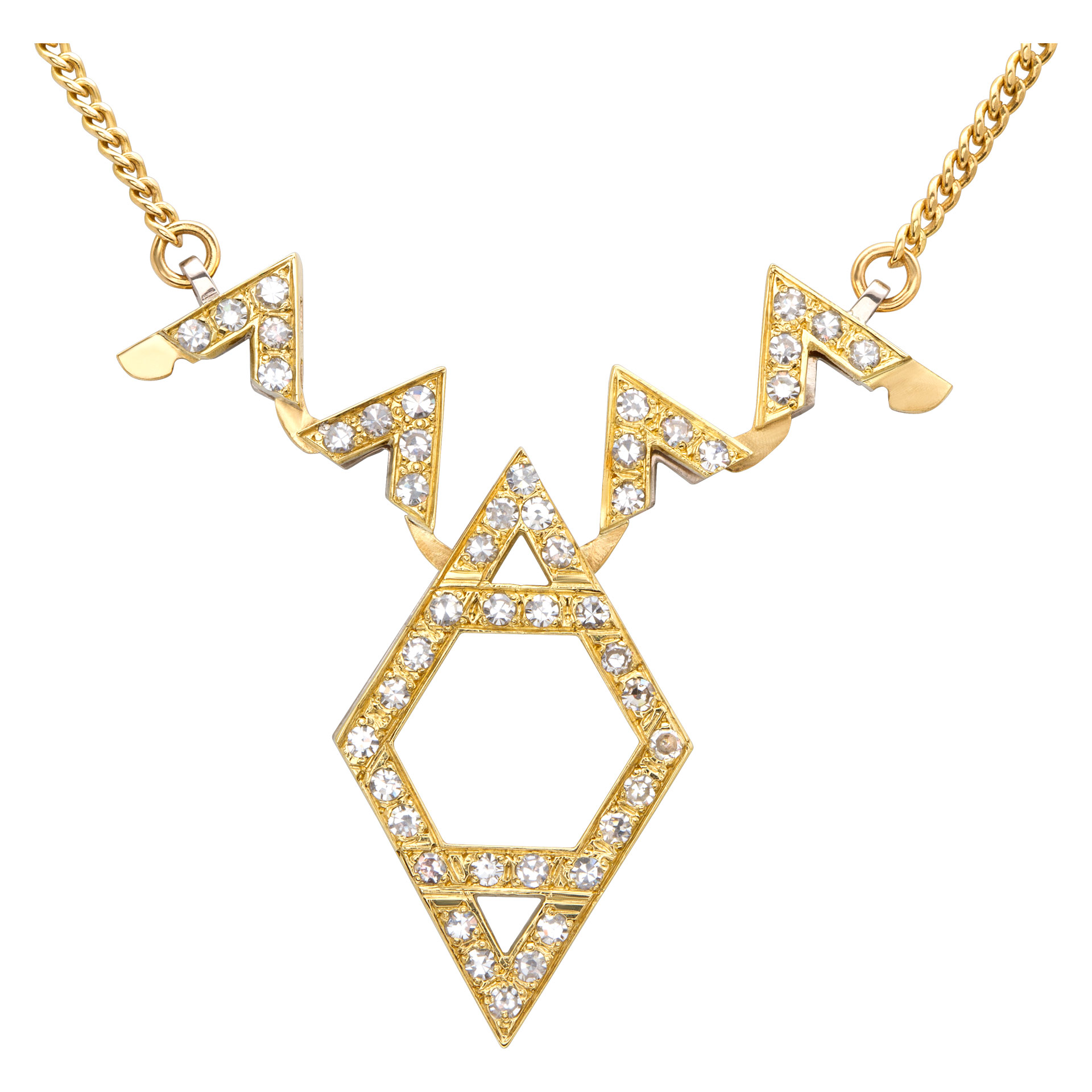 Star of David with pave 0.75 carat of diamonds in 18k yellow gold image 8