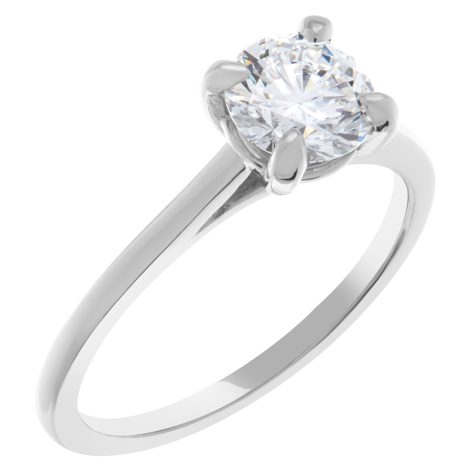 GIA certified round brilliant cut ring 1.01 carat  (E color, IF clarity) solitaire ring in 18k white gold image 3