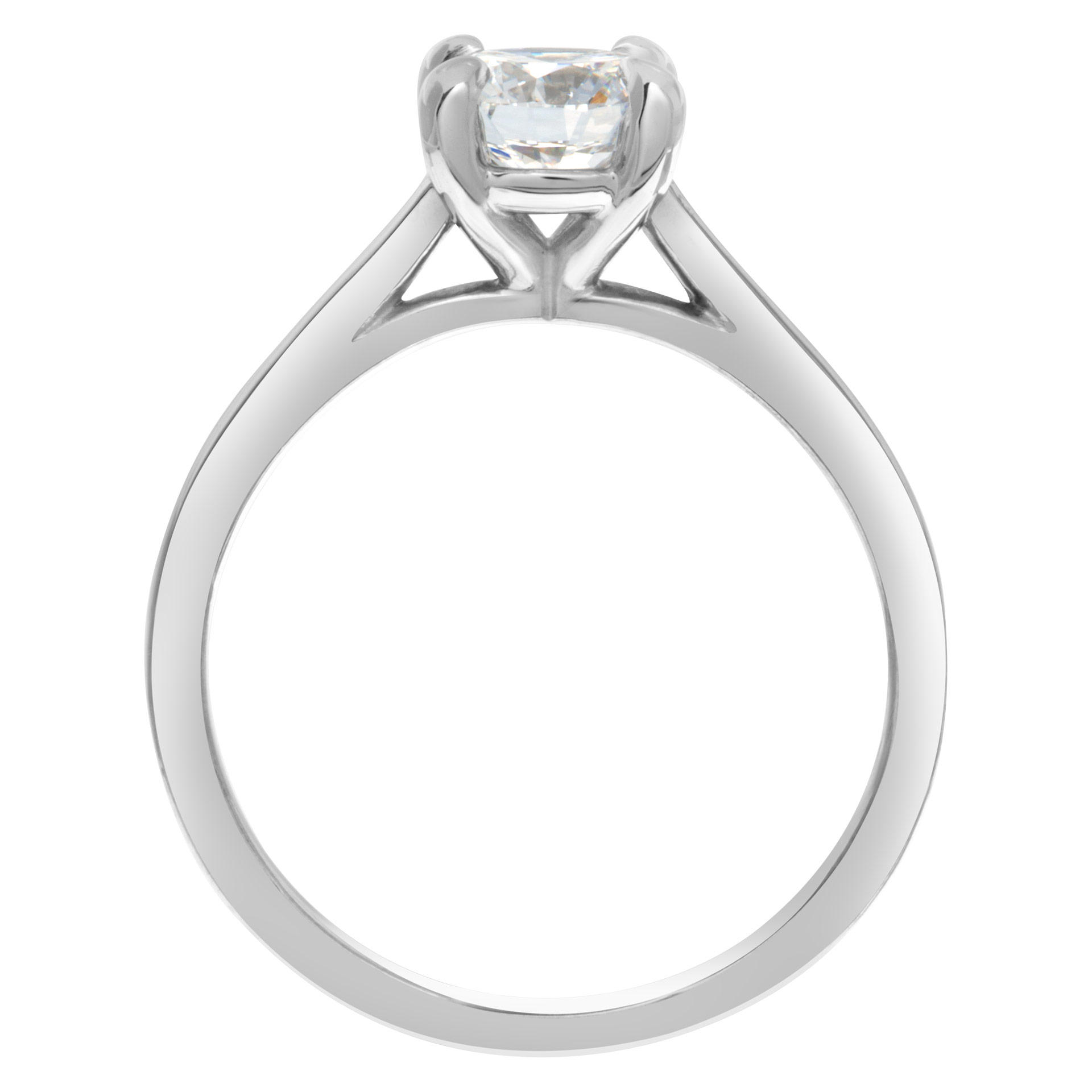 GIA certified round brilliant cut ring 1.01 carat  (E color, IF clarity) solitaire ring in 18k white gold image 4