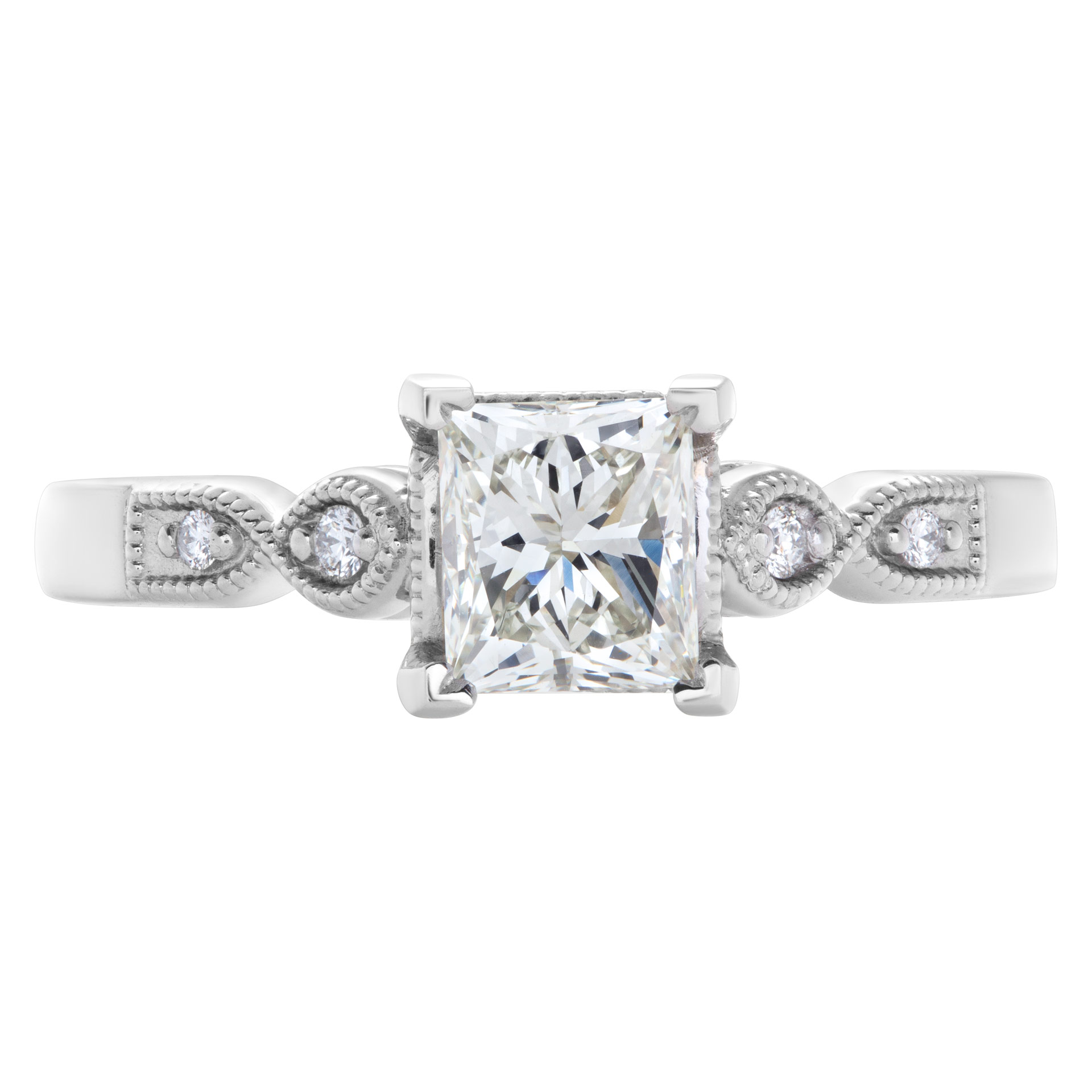 GIA certified rectangular modified brilliant cut diamond 1.03 carat (L color, VVS2 clarity) ring image 2