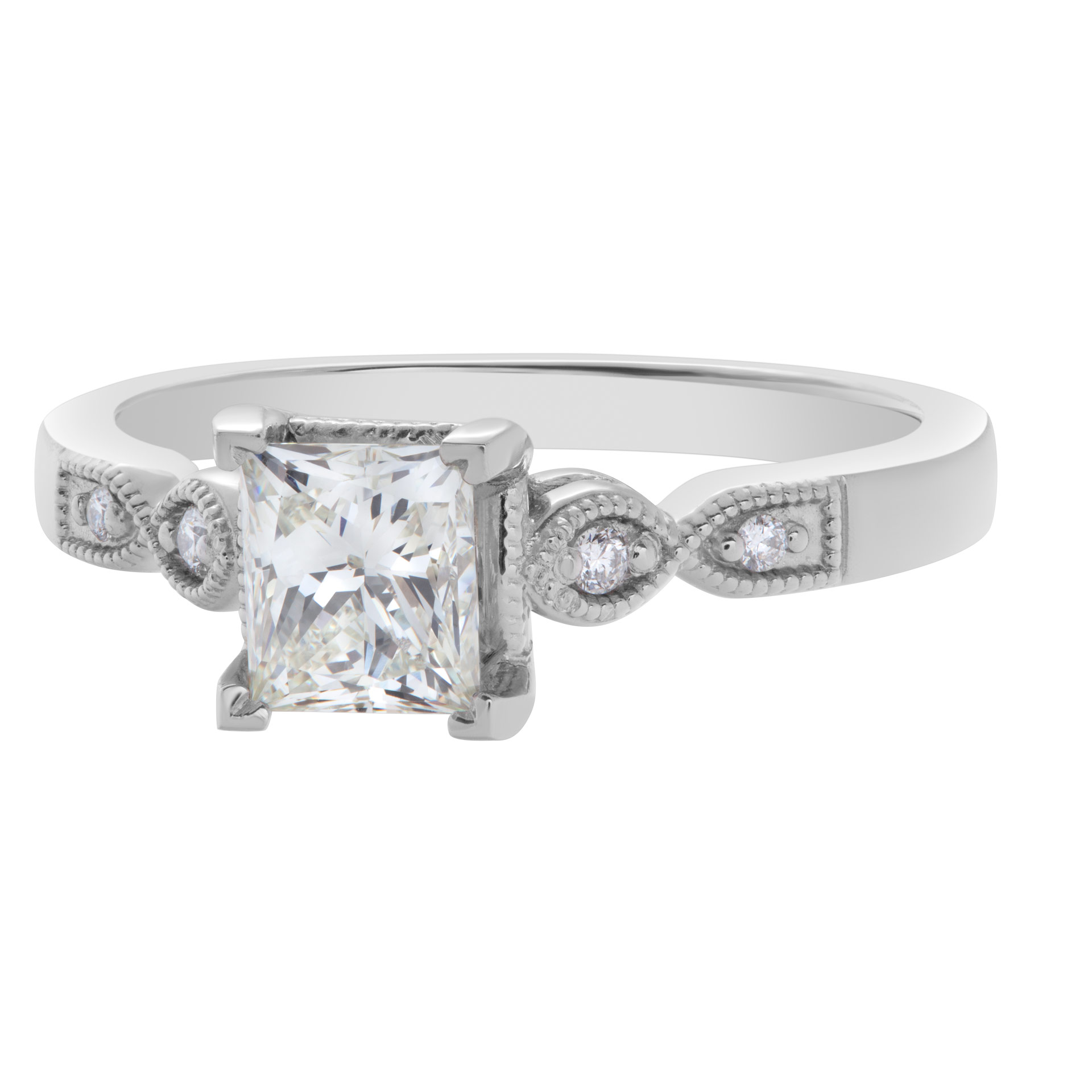 GIA certified rectangular modified brilliant cut diamond 1.03 carat (L color, VVS2 clarity) ring image 3