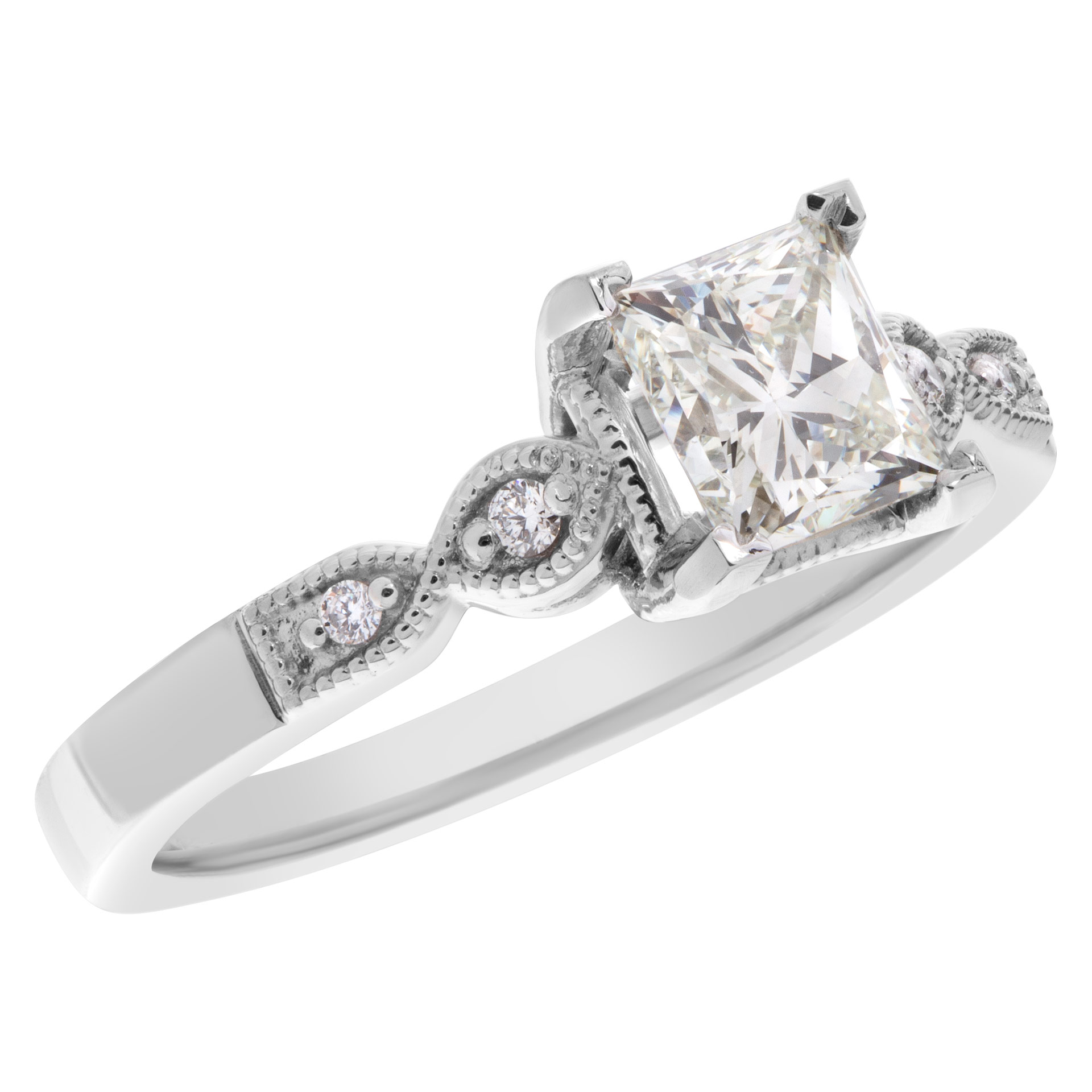 GIA certified rectangular modified brilliant cut diamond 1.03 carat (L color, VVS2 clarity) ring image 4