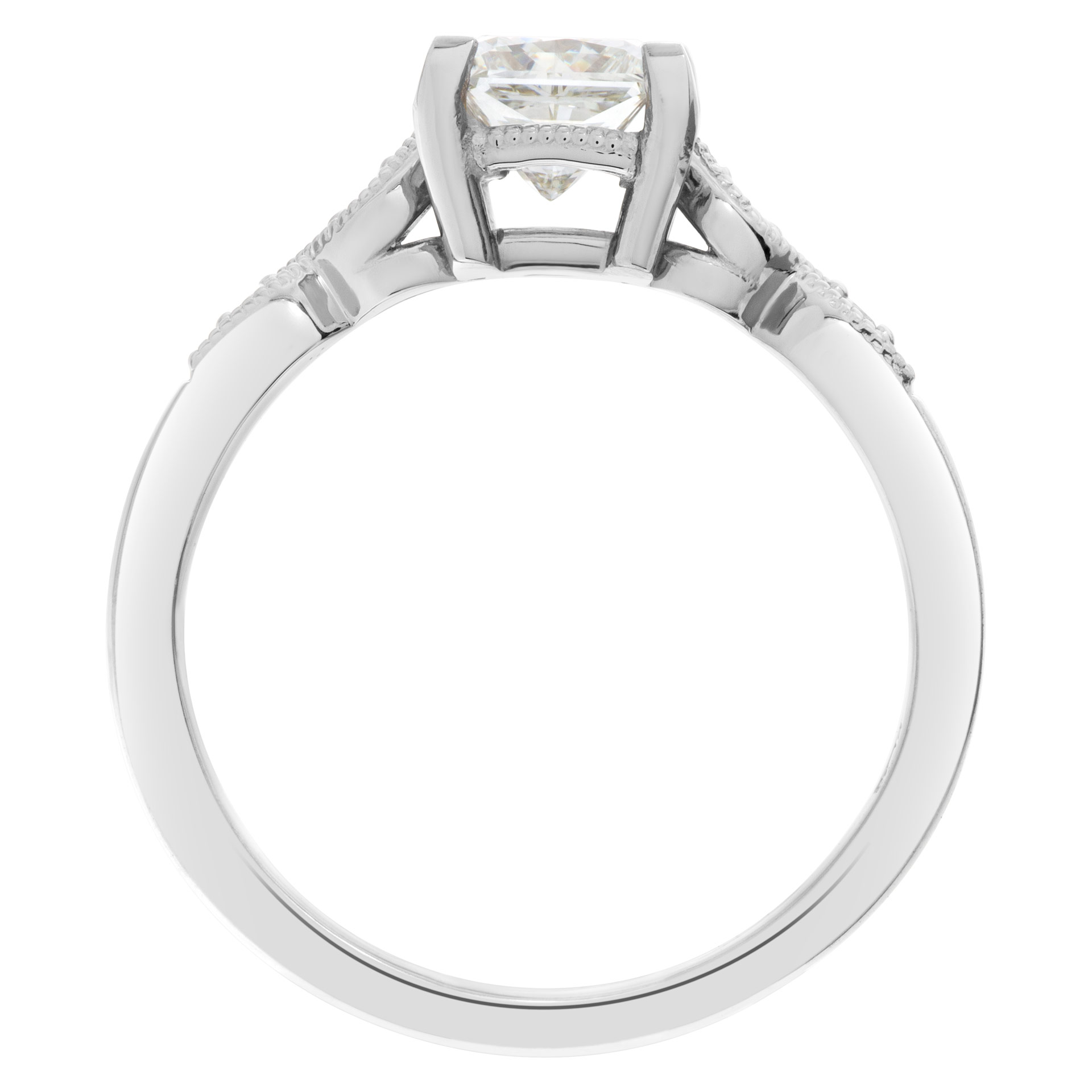 GIA certified rectangular modified brilliant cut diamond 1.03 carat (L color, VVS2 clarity) ring image 5