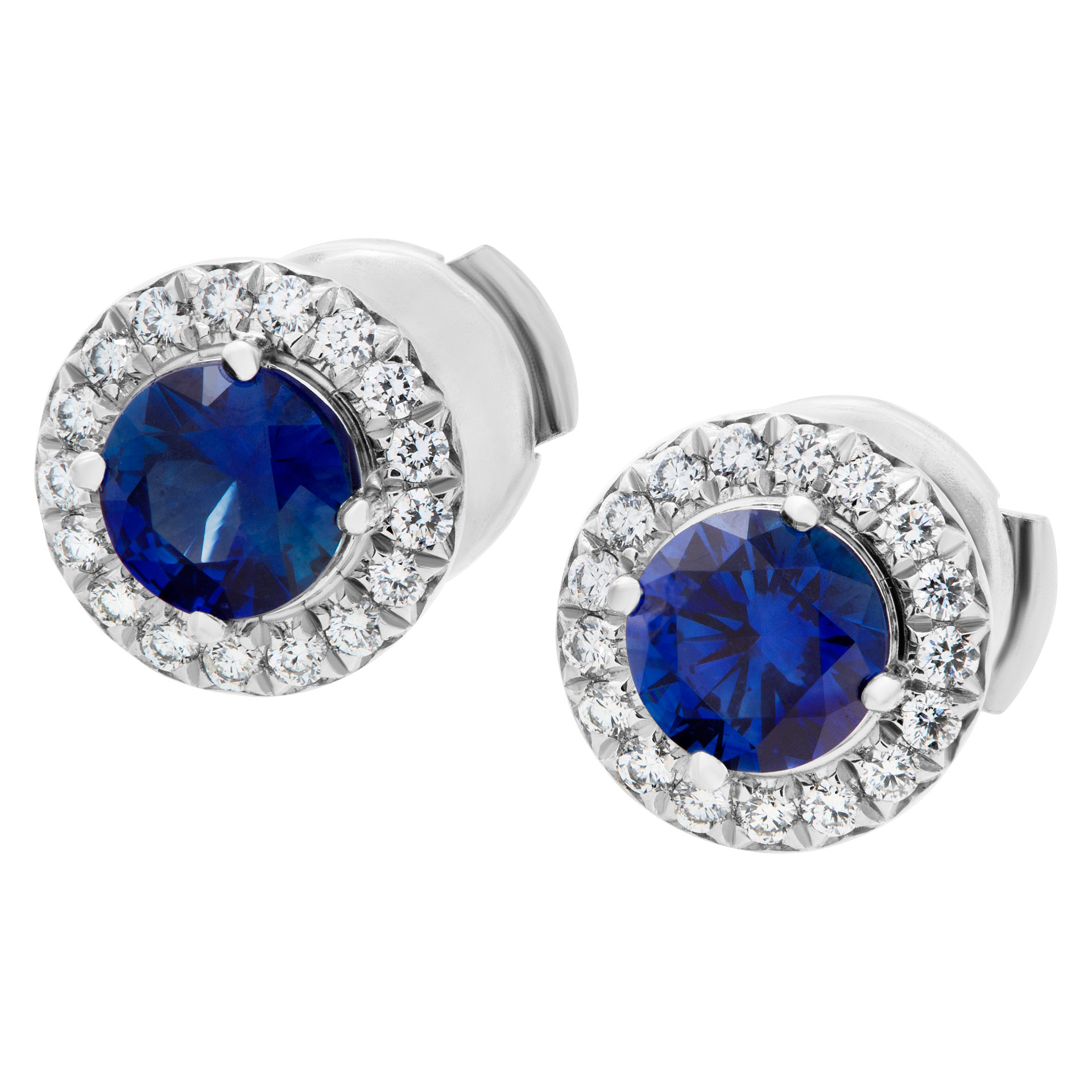 Tiffany & Co. Diamond and Sapphire studs in platinum image 2