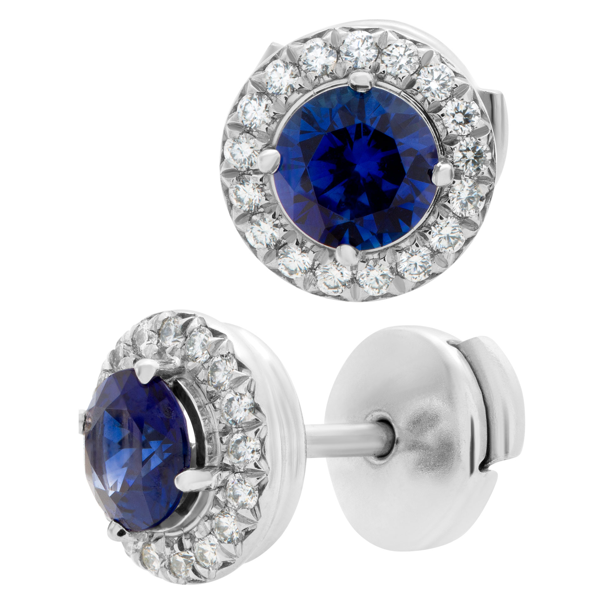 Tiffany & Co. Diamond and Sapphire studs in platinum image 3