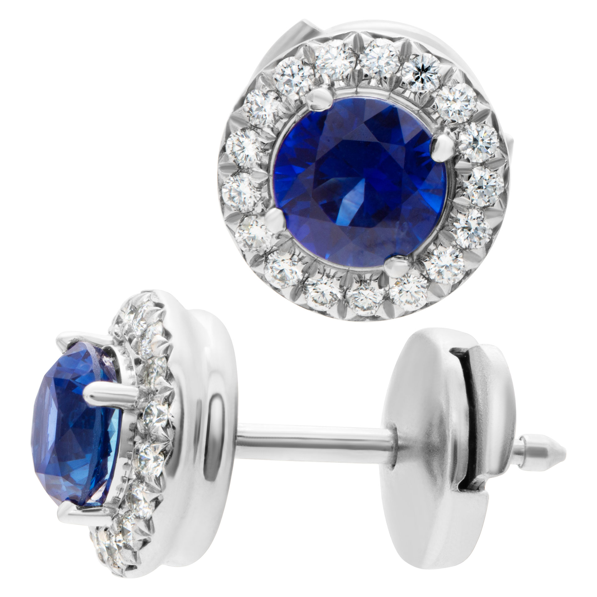 Tiffany & Co. Diamond and Sapphire studs in platinum image 4