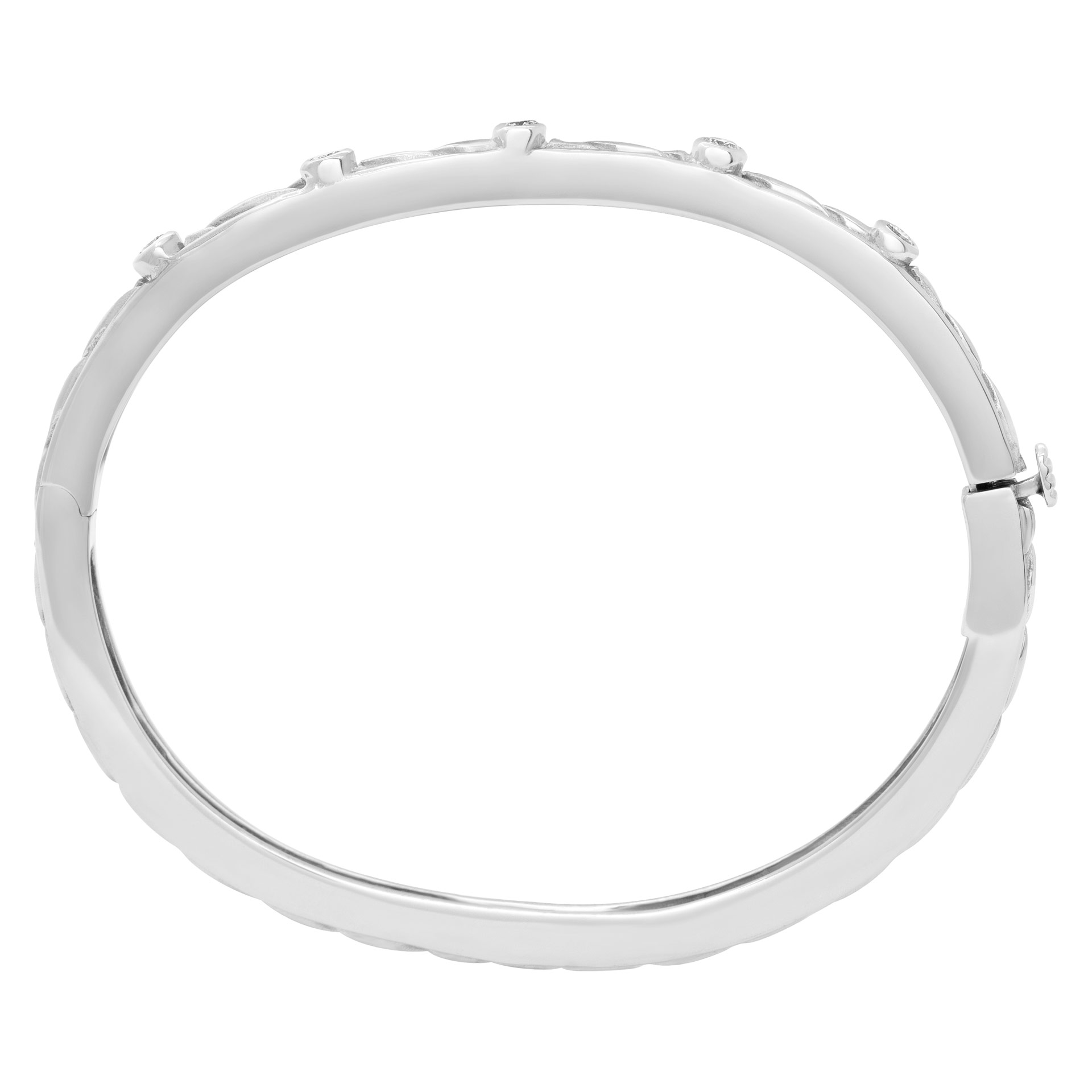 Beautiful bangle with five diamonds total  0.50 carats set in 14k white gold image 5