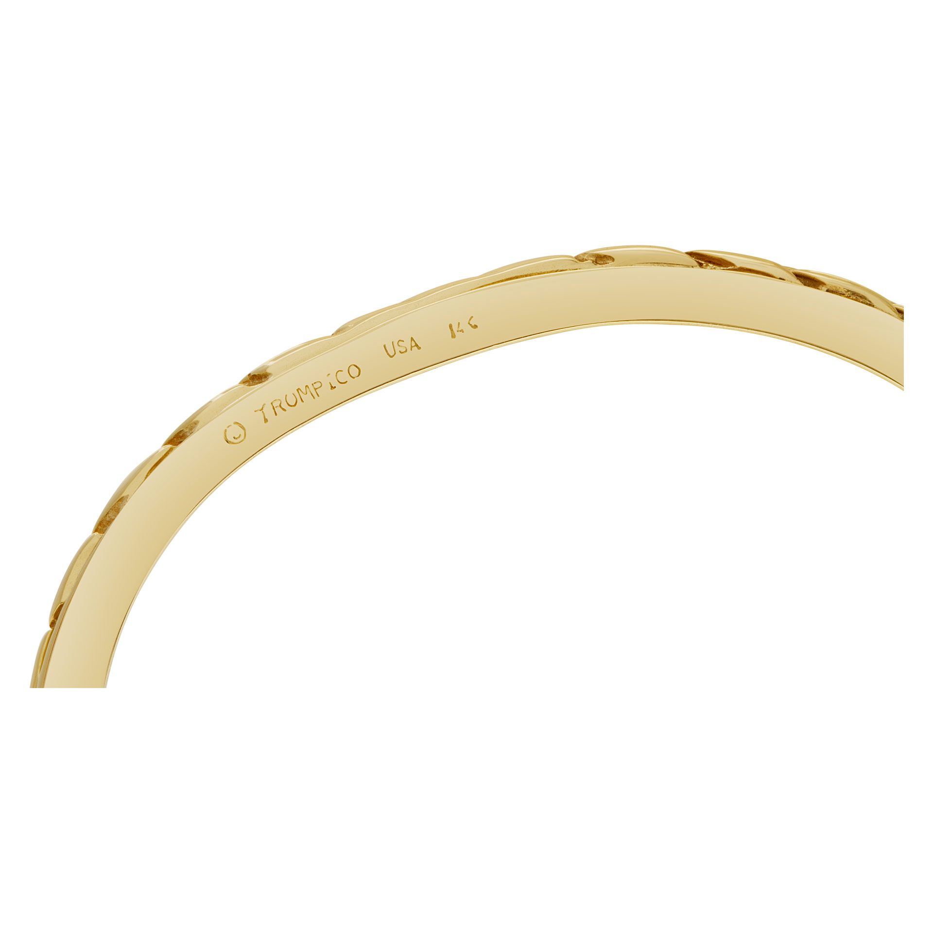 Bangle bracelet with 5 swirls in 14k yellow gold and diamonds image 6