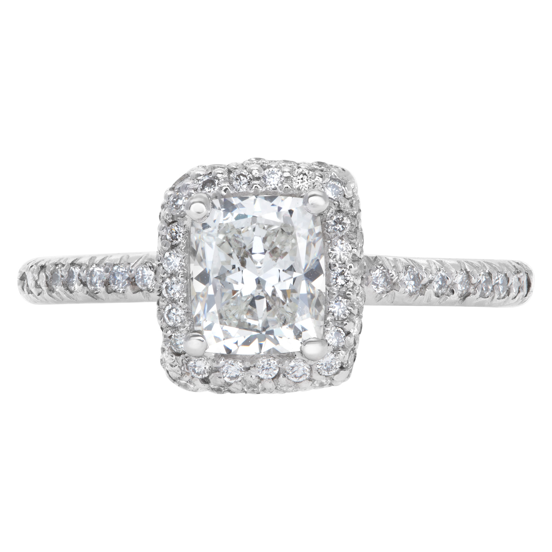 GIA certified rectangular modified cut 1.01 carat diamond (G color , VS1 clarity) ring image 2