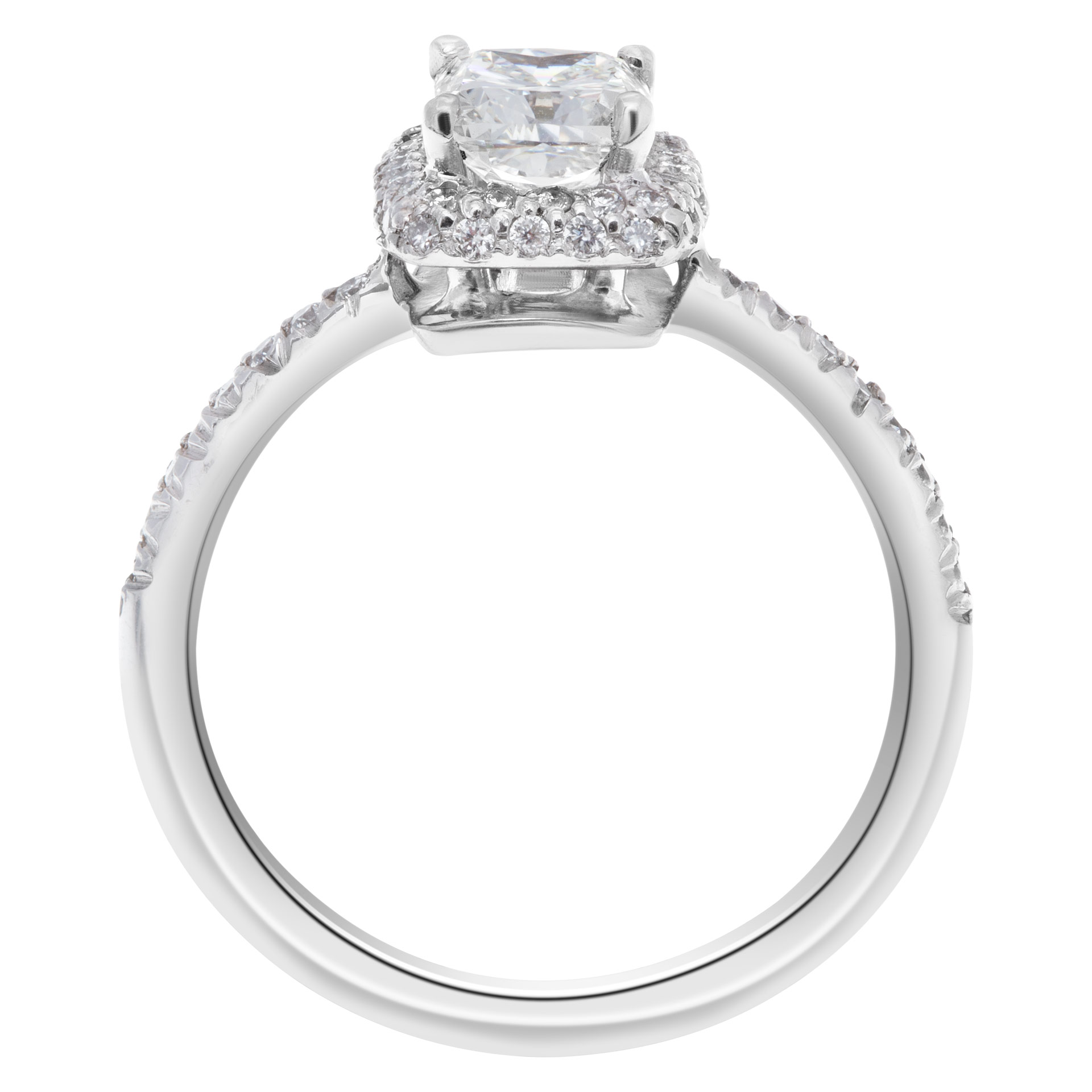 GIA certified rectangular modified cut 1.01 carat diamond (G color , VS1 clarity) ring image 3