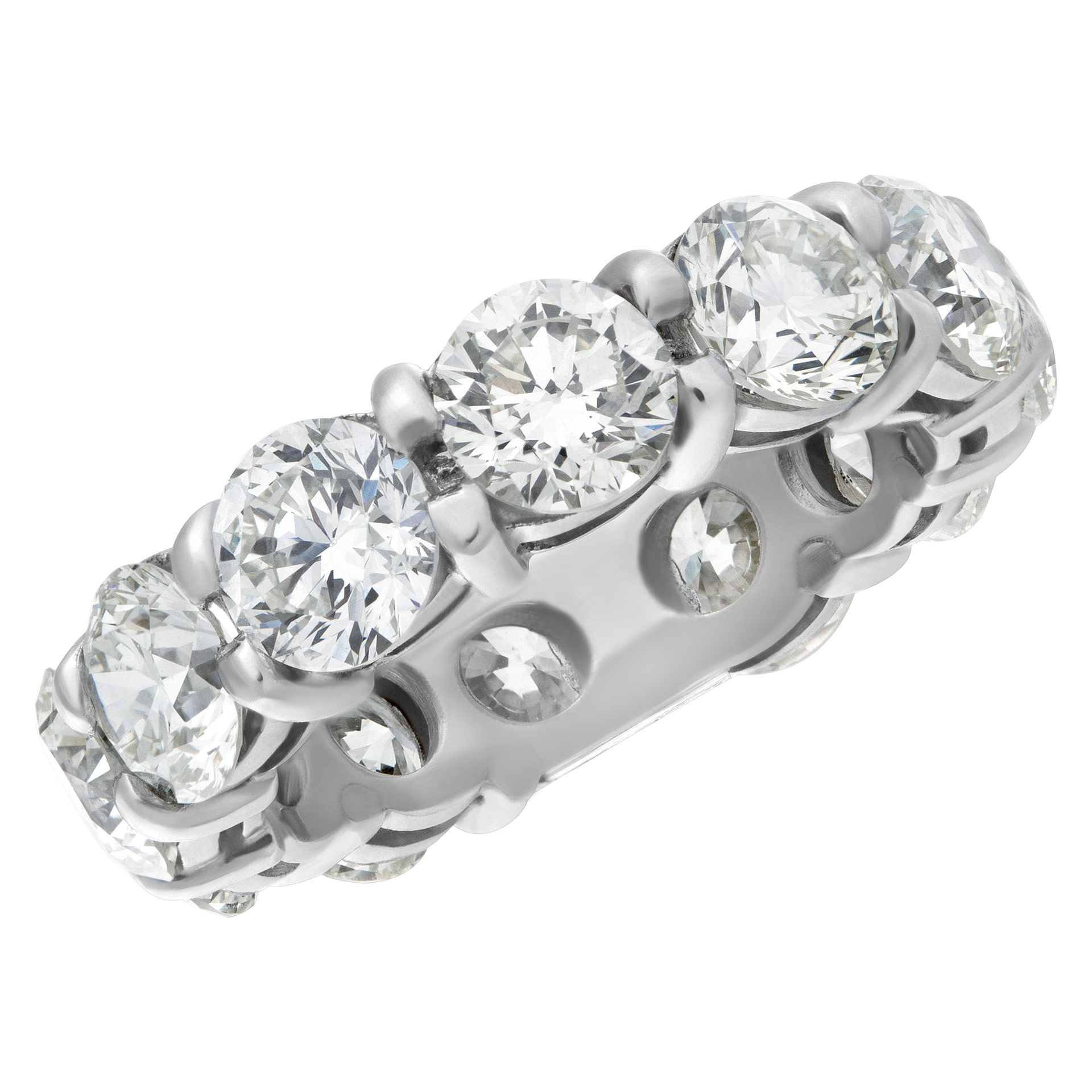 Diamond Eternity Band and Ring platinum custom made with approximately 8.50 carats in diamonds (K-M color, VS-SI Clarity) image 3