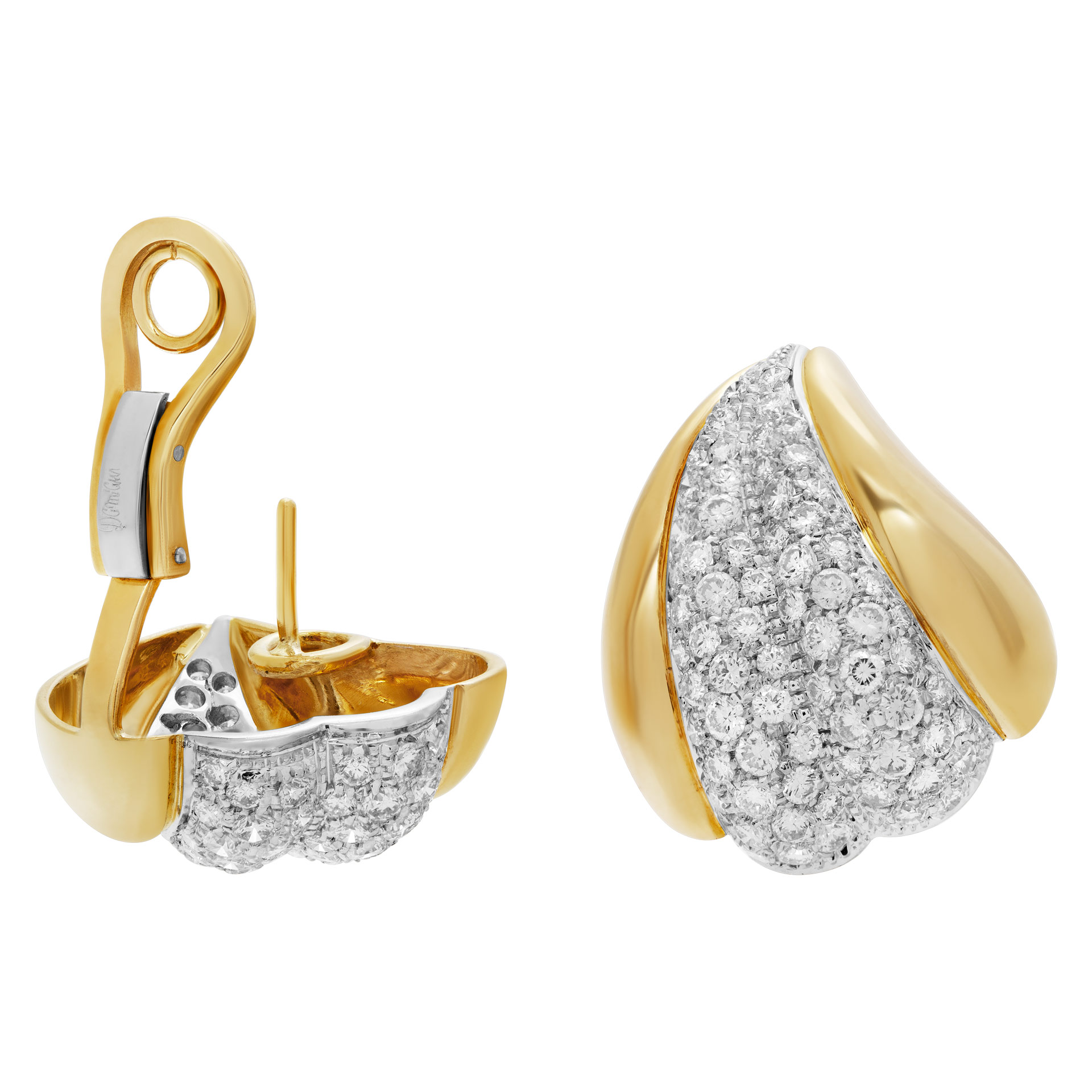DAMIANI diamonds earrings 18k yellow gold (Stones) image 6