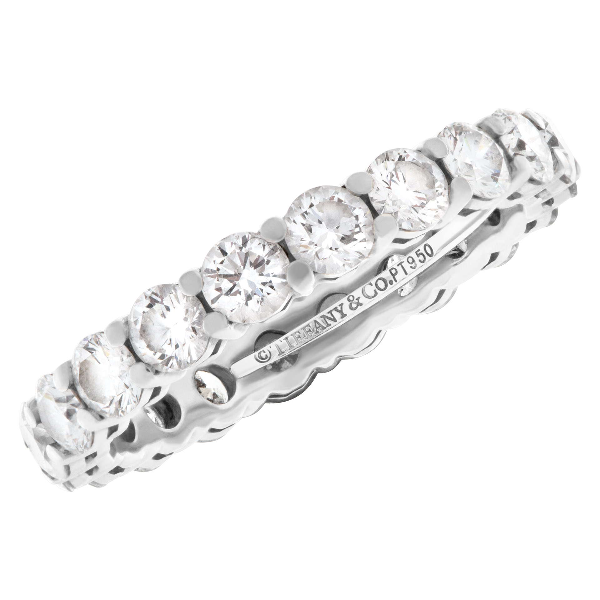 Tiffany & Co. Diamond Eternity Band and Ring platinum ring with 1.80 carat full cut round brilliant diamonds image 3