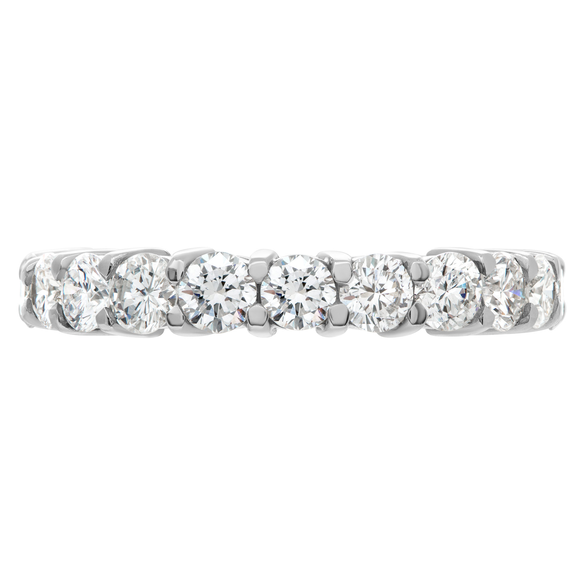Round brilliant cut Diamonds eternity band in Platinum. Round brilliant cut diamonds total approx. weight: 2.72 carats. Size 5.75 image 2