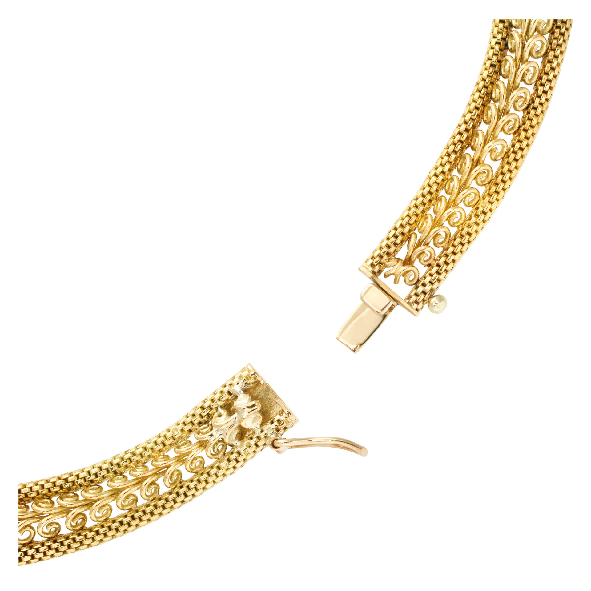 Swirl link choker necklace with diamond accents in 18k (Stones) image 6