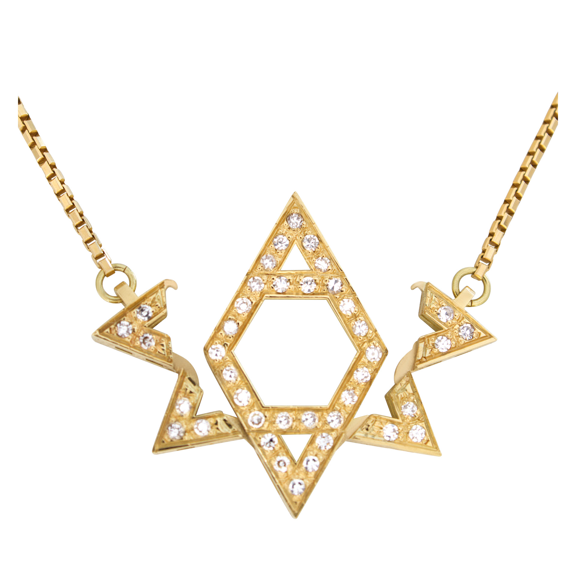 "Star of David" pendant with approximately 0.75 carat pave diamonds set in 18k yellow gold image 4