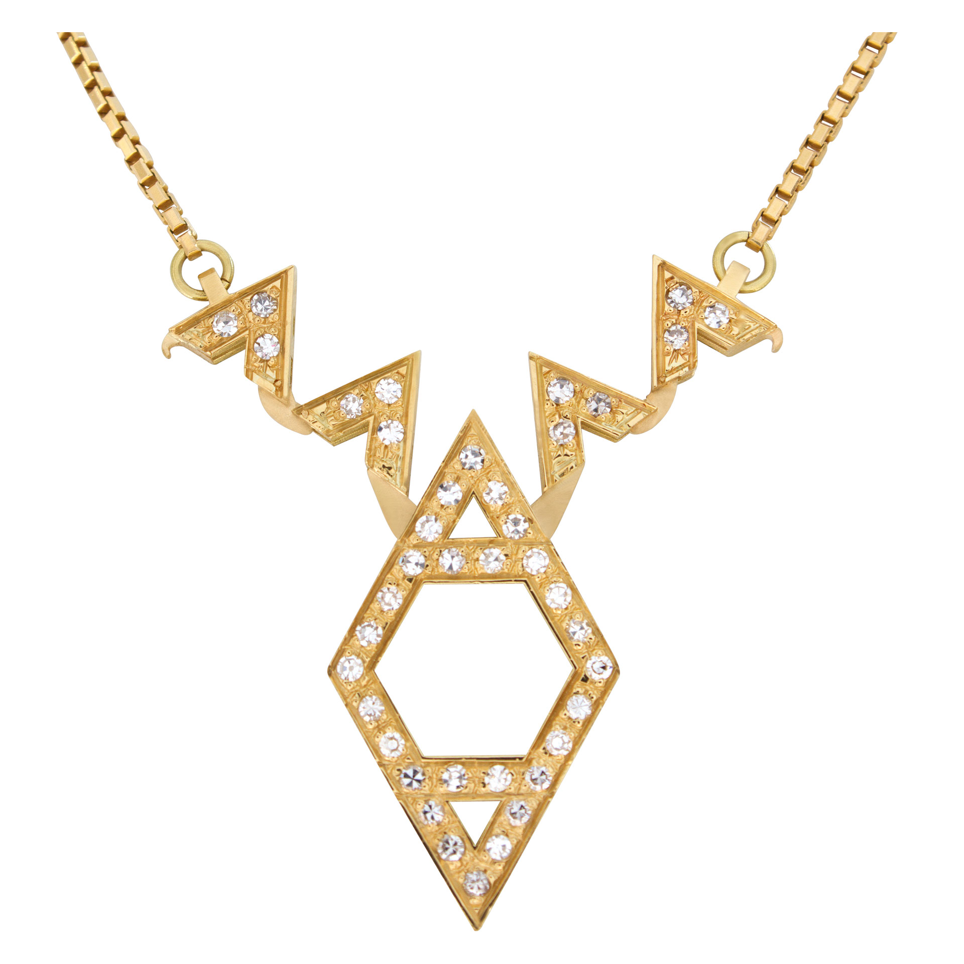 "Star of David" pendant with approximately 0.75 carat pave diamonds set in 18k yellow gold image 5