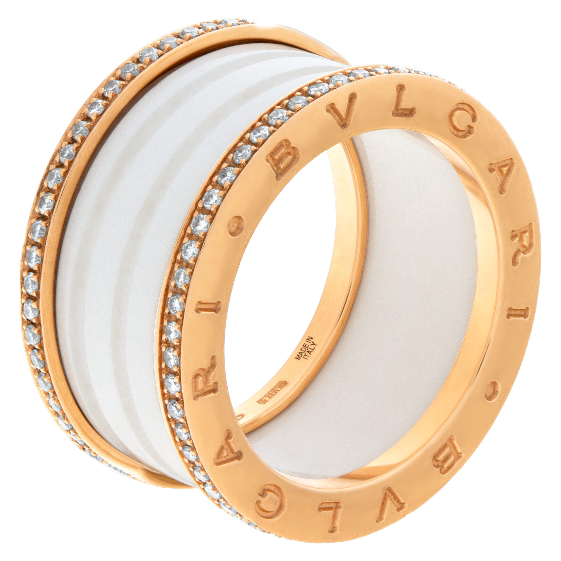 bulgari gold and ceramic ring