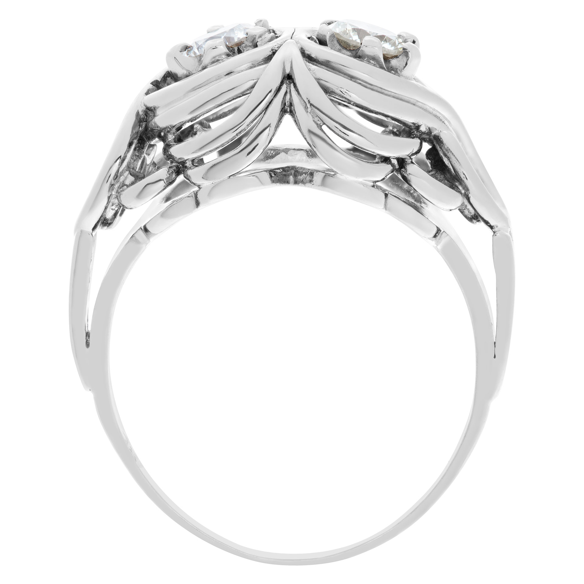 Vintage diamond ring in 18k white gold image 4