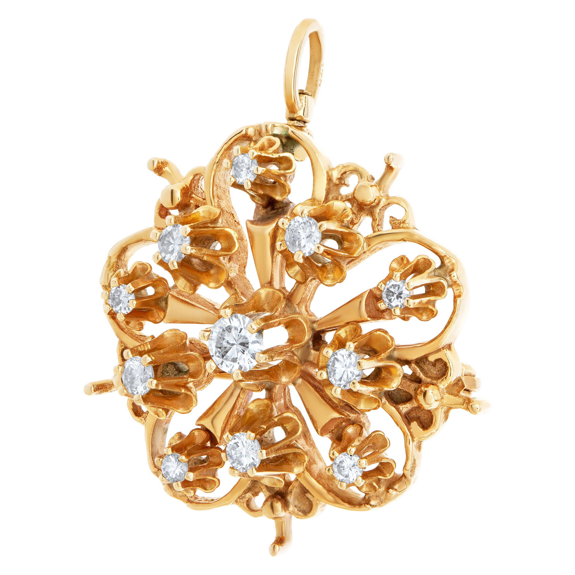 Floral Bouquet pin/pendant with 11diamonds image 2