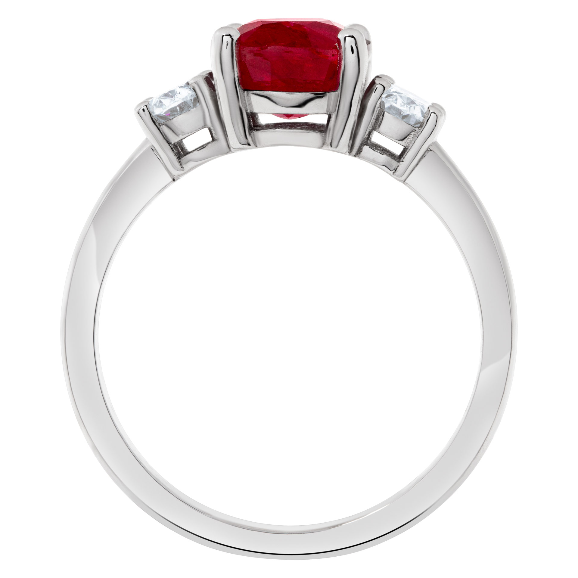Diamond and ruby ring in platinum | Gray & Sons Jewelers