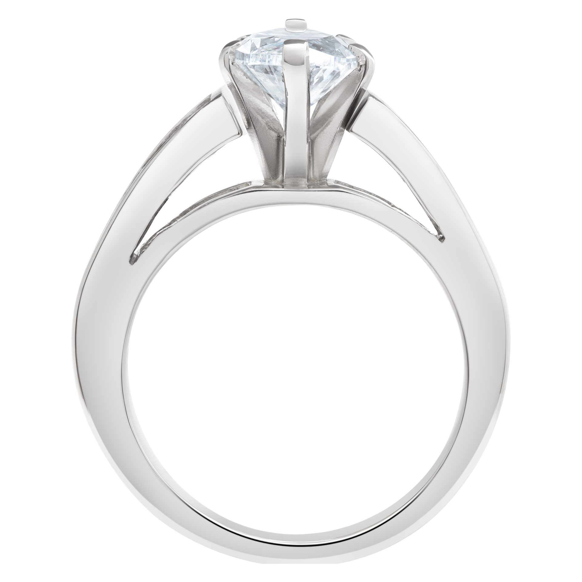 GIA certified marquise brilliant cut diamond 1.53 carat (D color, SI1 clarity) set in platinum setting image 5