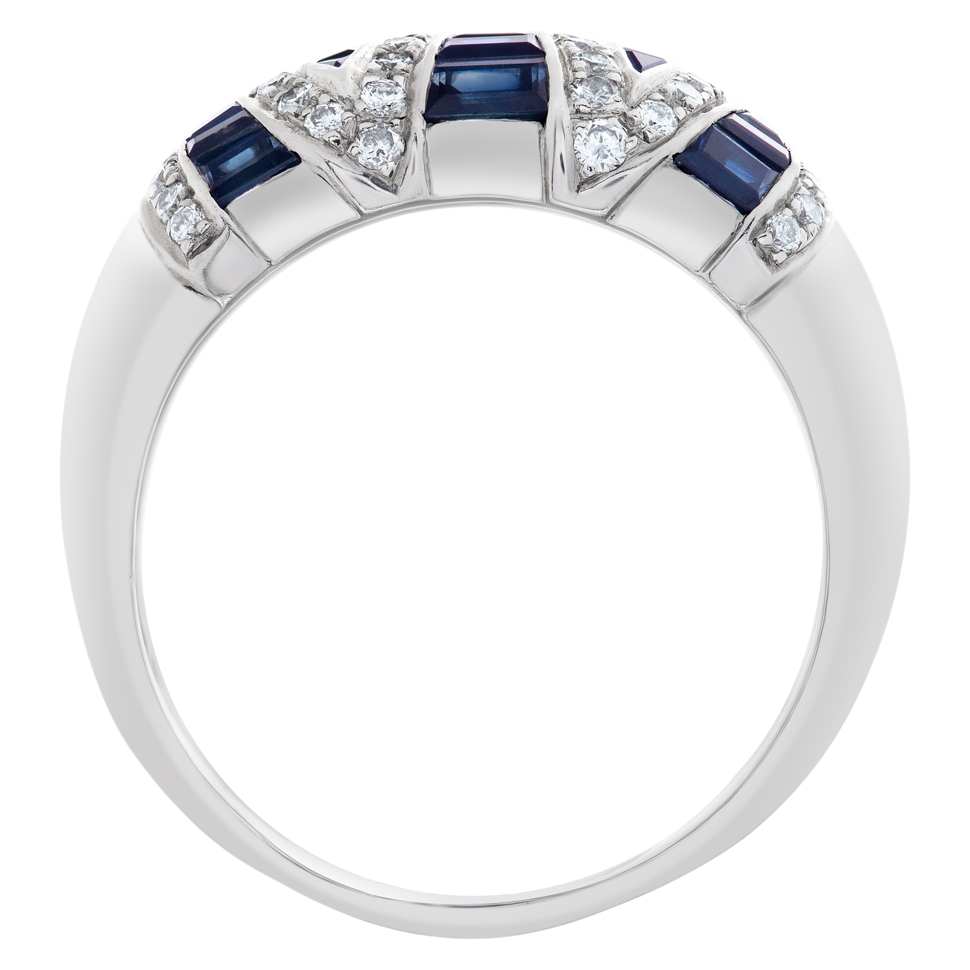 Sapphire and diamond ring in 18k white gold image 5