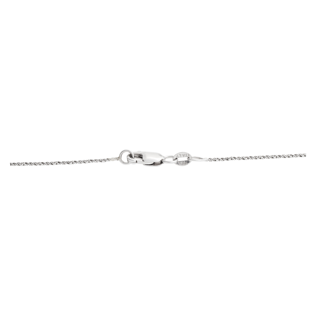 Diamond puff heart necklace 18k white gold with white and champagne colored diamonds image 6