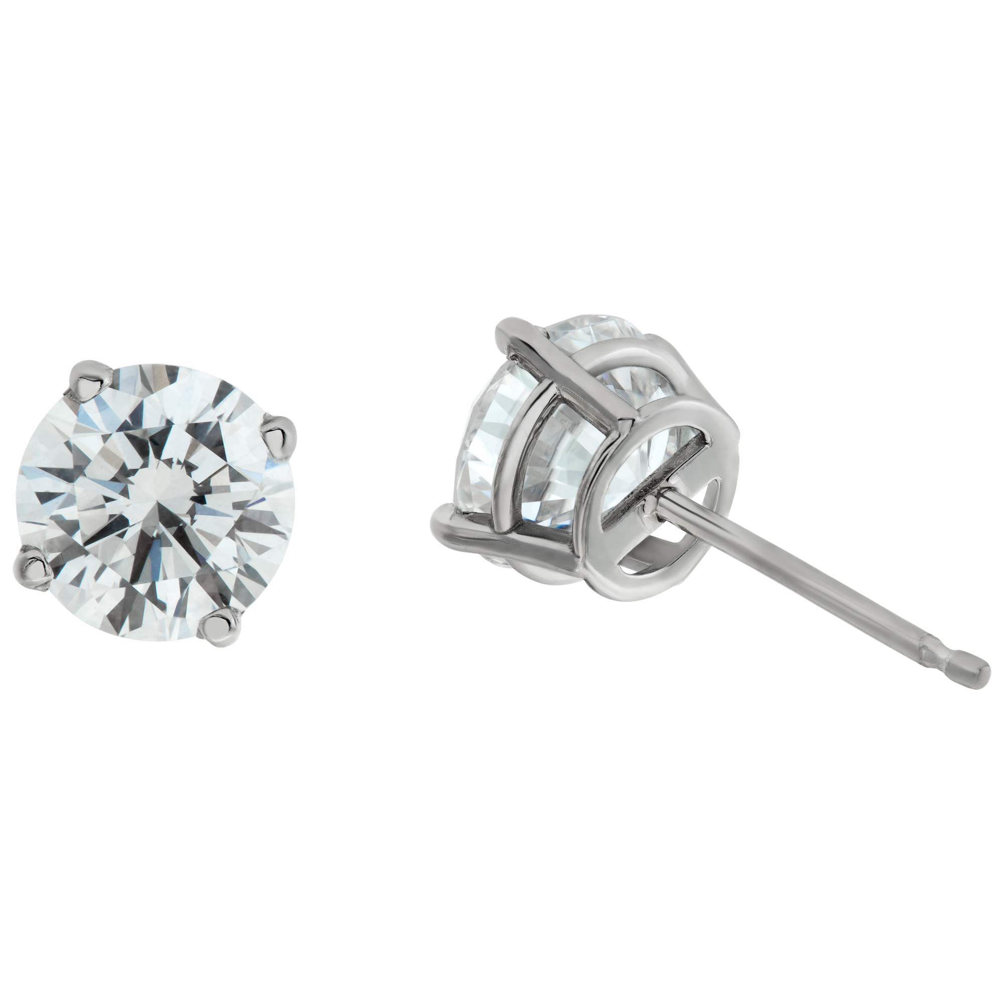GIA certified round brilliant cut diamond studs 1.02 carat (E color, VS2 clarity) and 1.01 carat (E color, VS1 clarity image 3