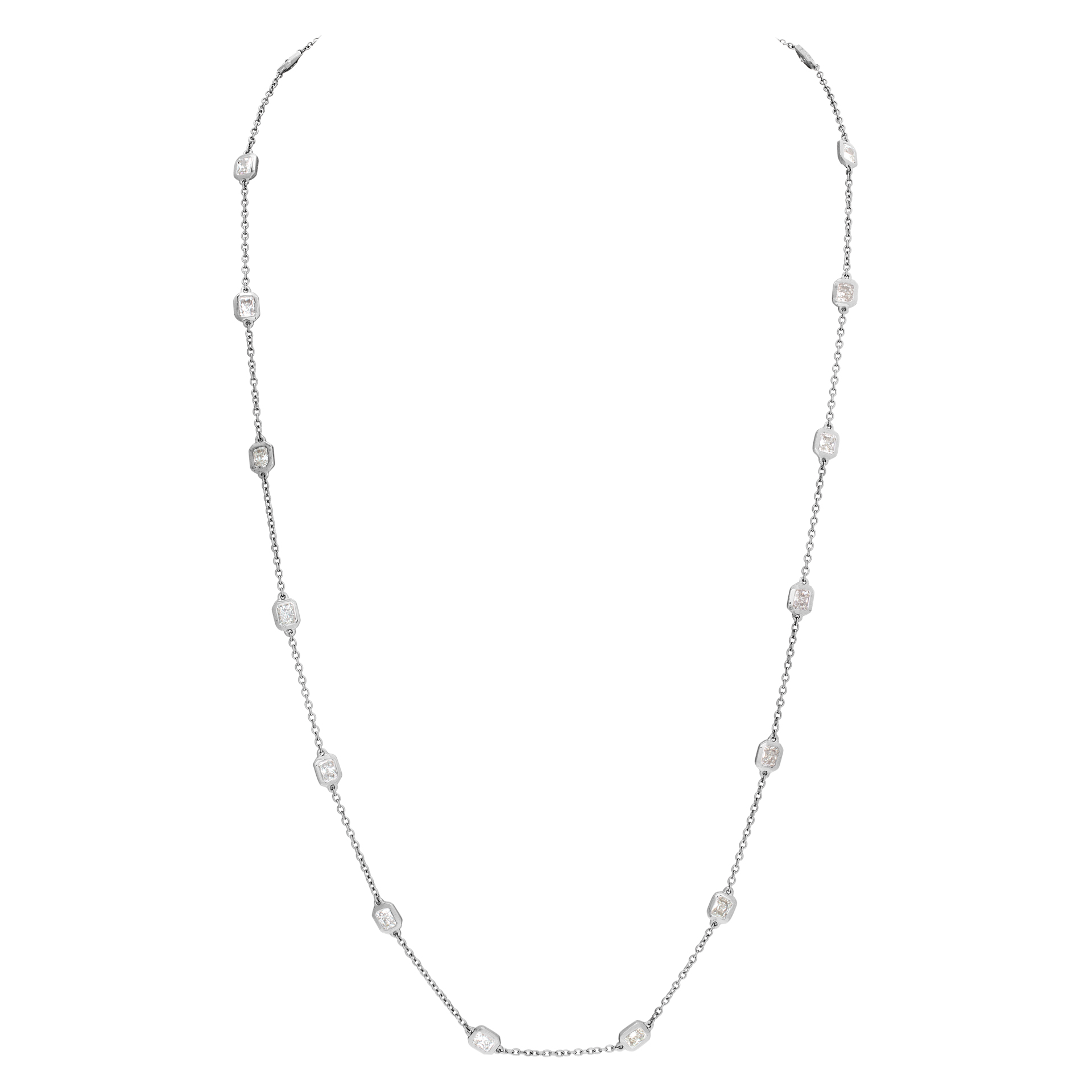 Radiant cut diamond by the yard necklace image 2