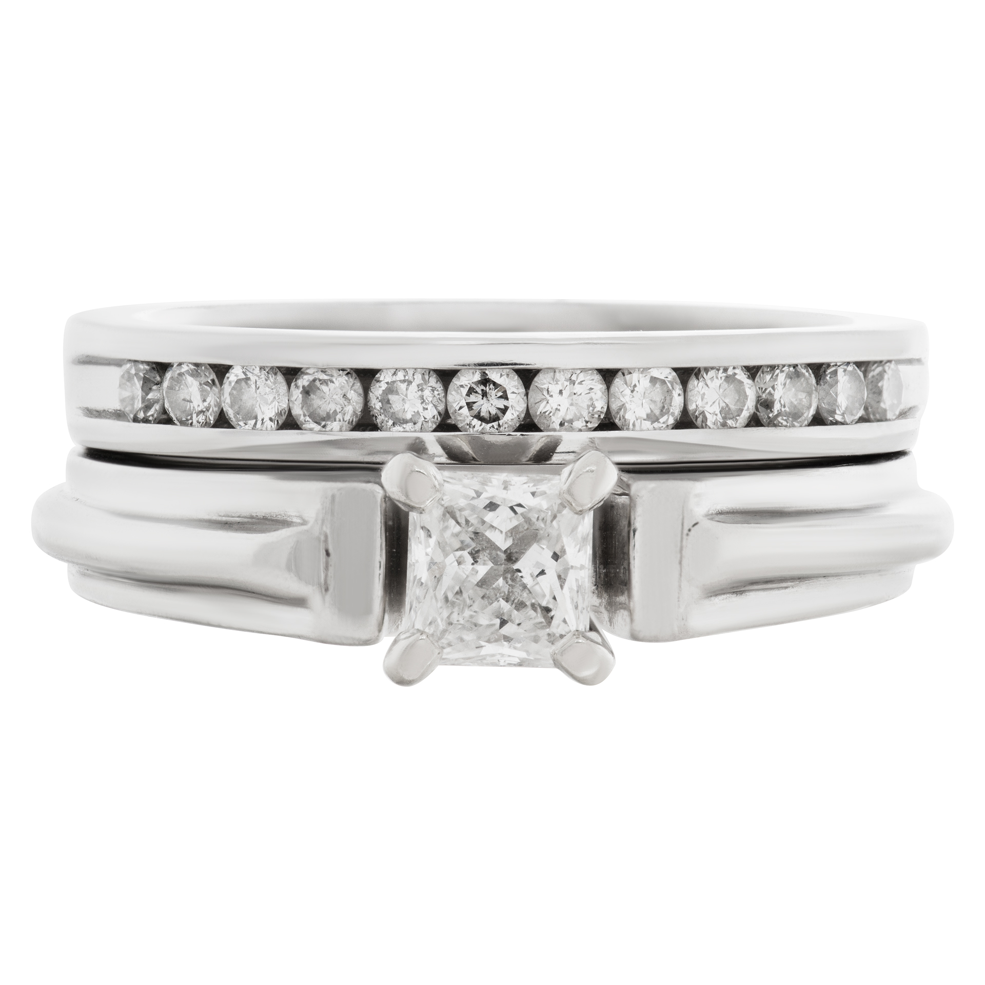 Diamond Ring in Platinum with Semi Eternity Band image 2