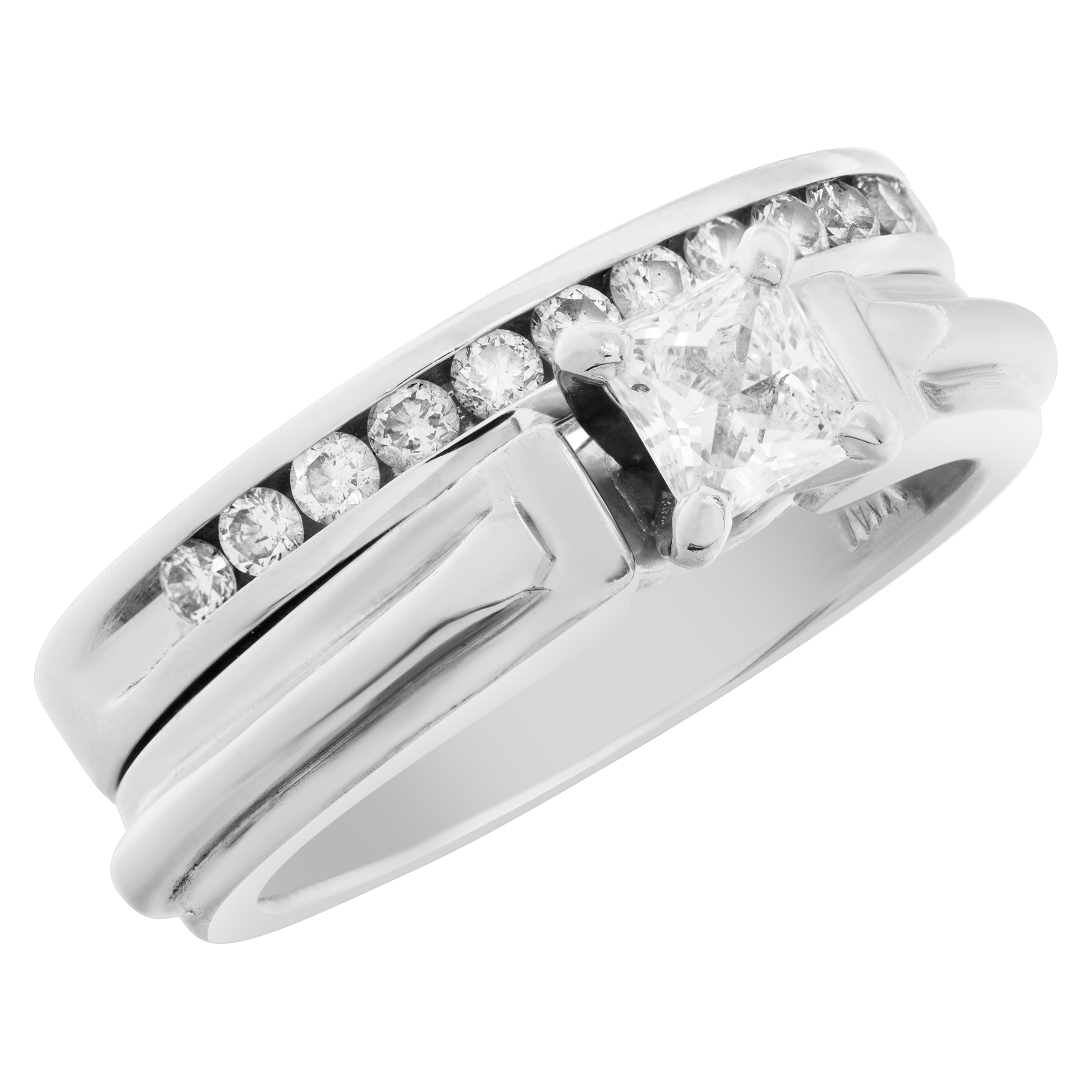 Diamond Ring in Platinum with Semi Eternity Band image 3
