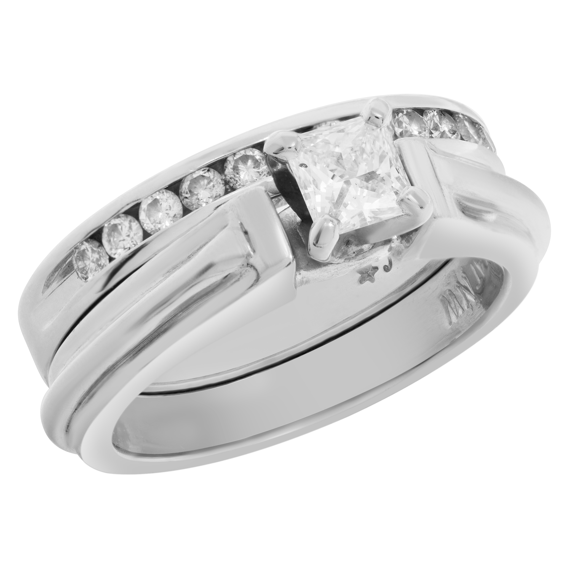 Diamond Ring in Platinum with Semi Eternity Band image 5