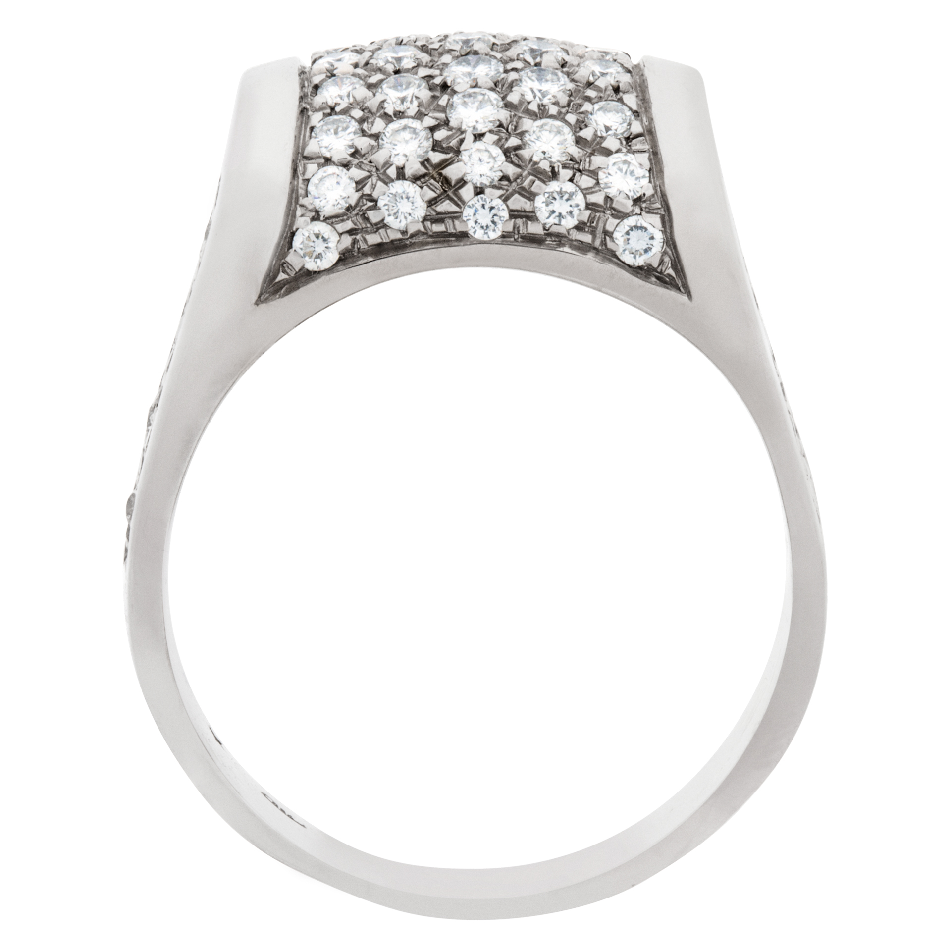 Pave diamond ring in 18k white gold image 4