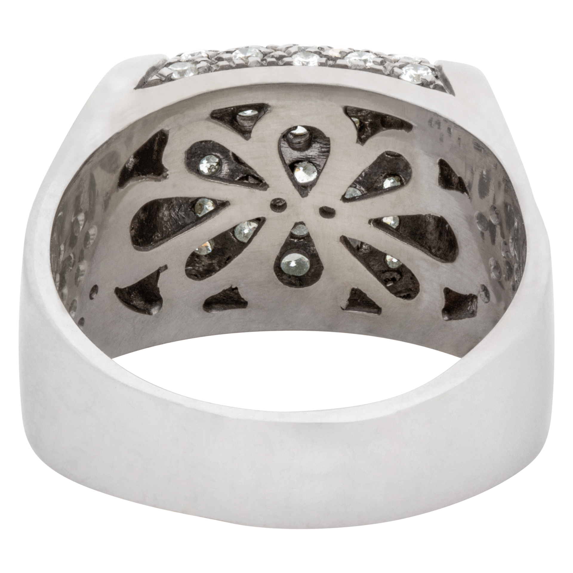 Pave diamond ring in 18k white gold image 5