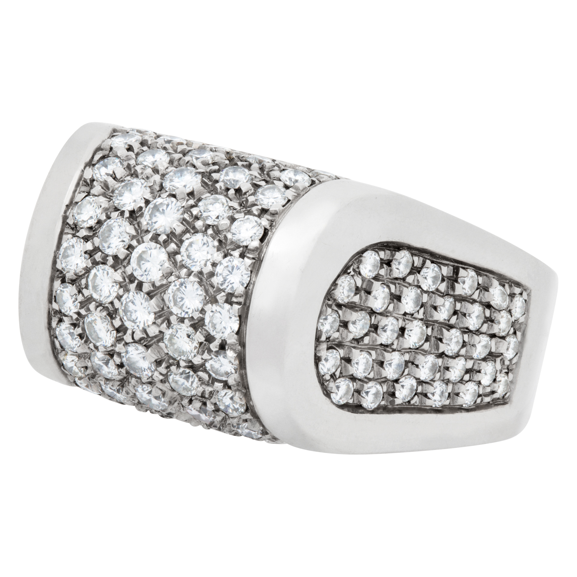 Pave diamond ring in 18k white gold image 6